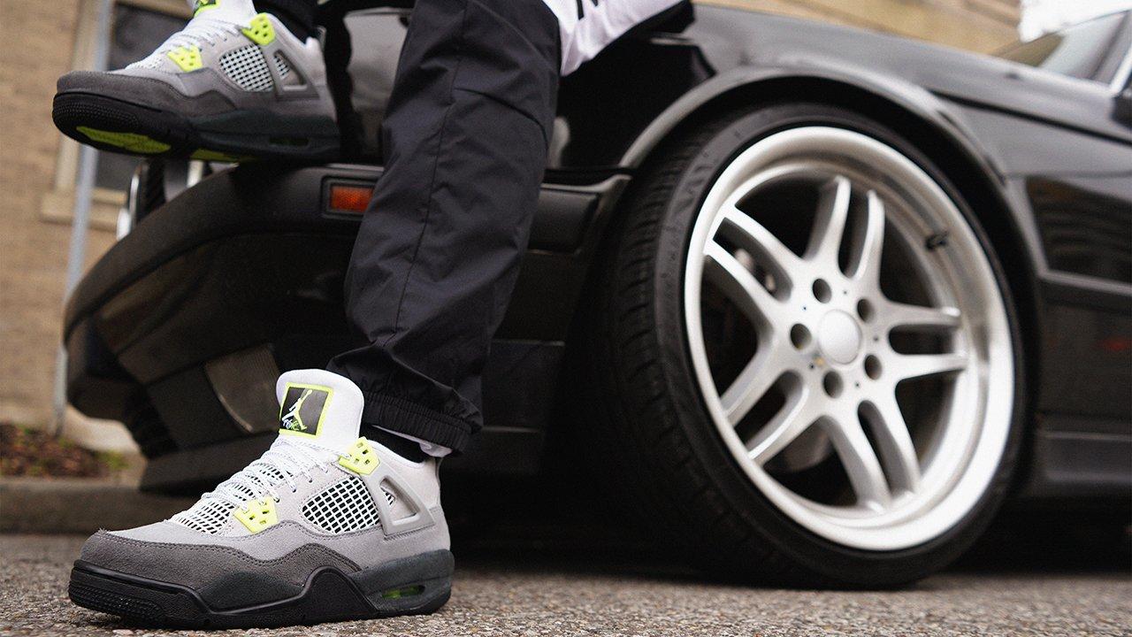 Sneakers Release – Air Jordan 4 Retro “Neon” Cool Grey/Volt Men’s and ...