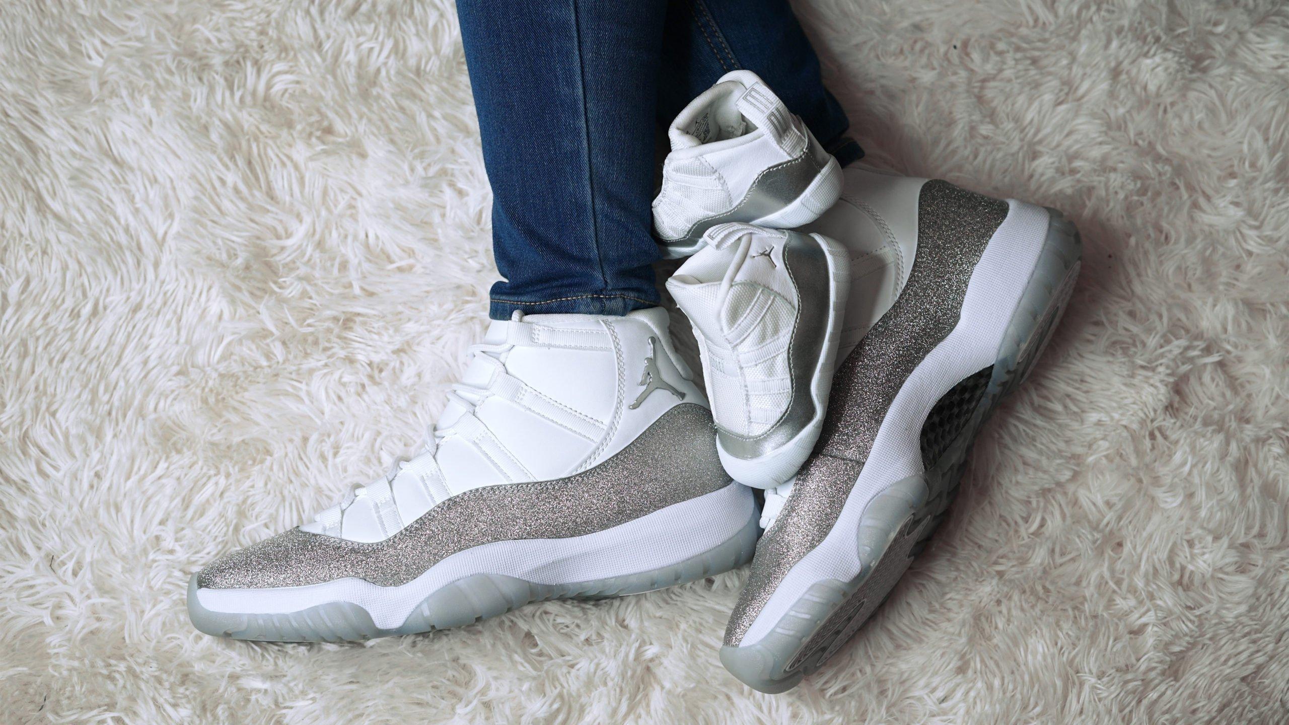 jordan 11 silver glitter