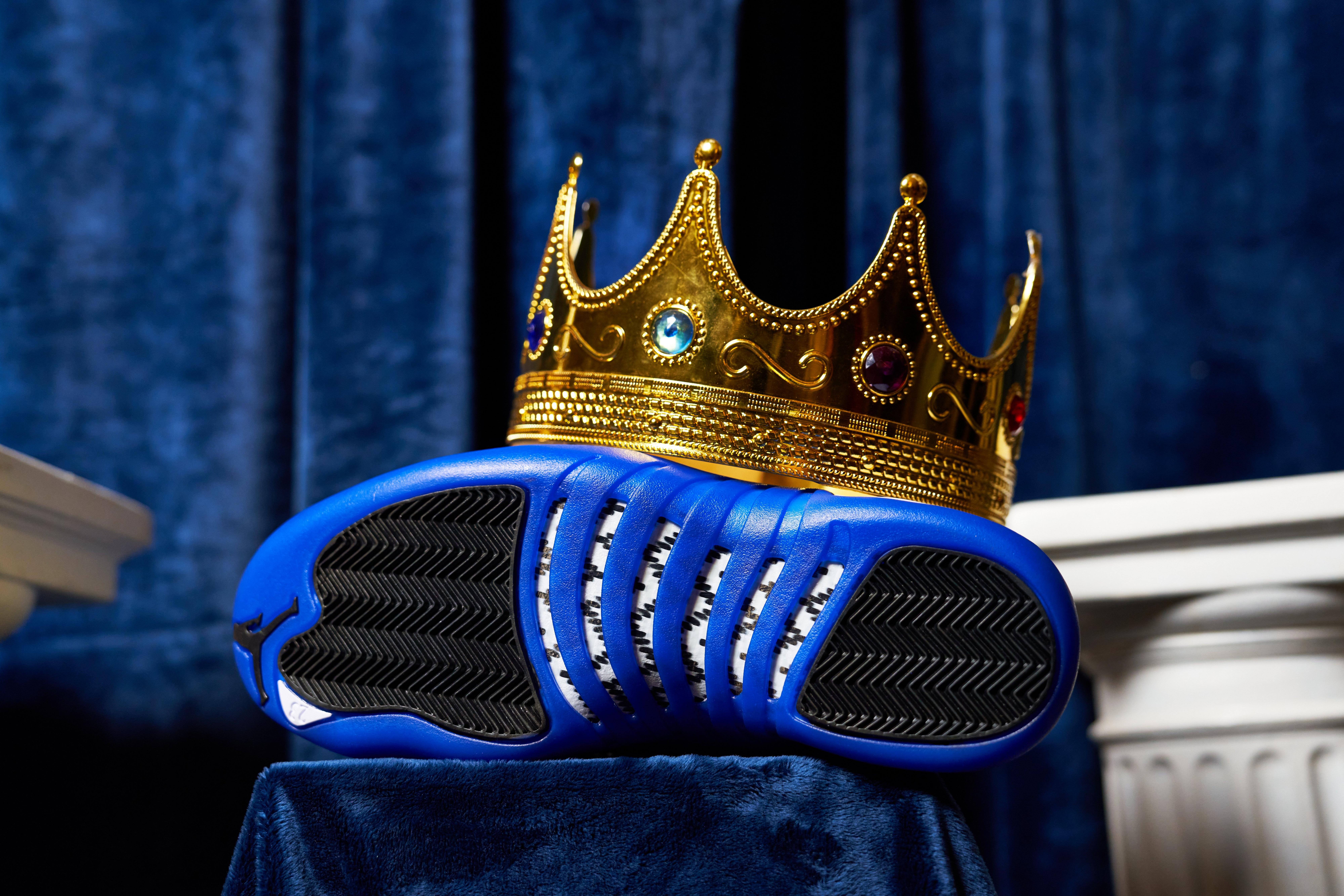 Jordan 12 Retro "White and Game Royal" Bottom of Shoe