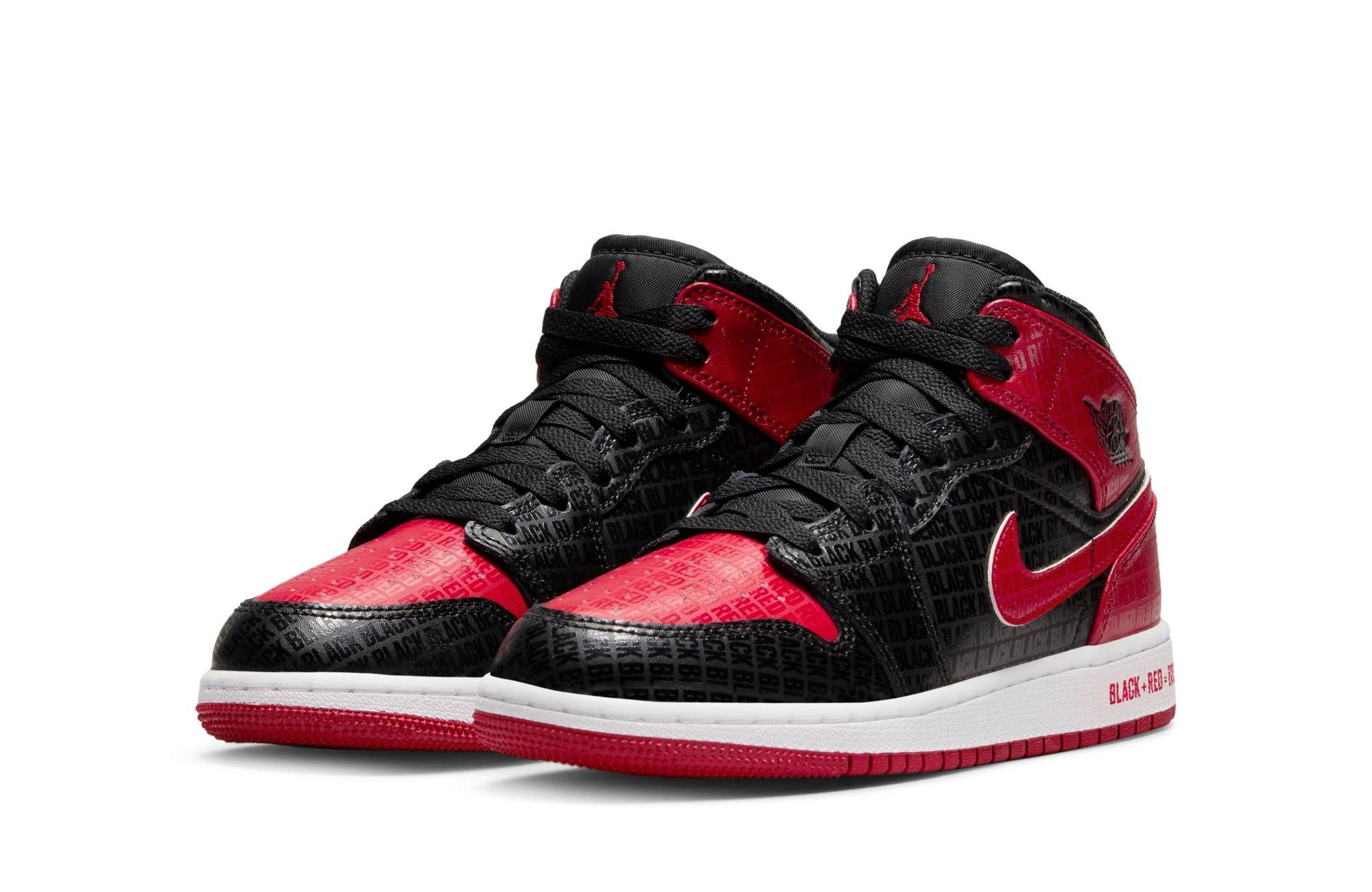 Sneakers Release Jordan 1 Mid SS Black Gym Red White Kids Shoe Launching 5 11