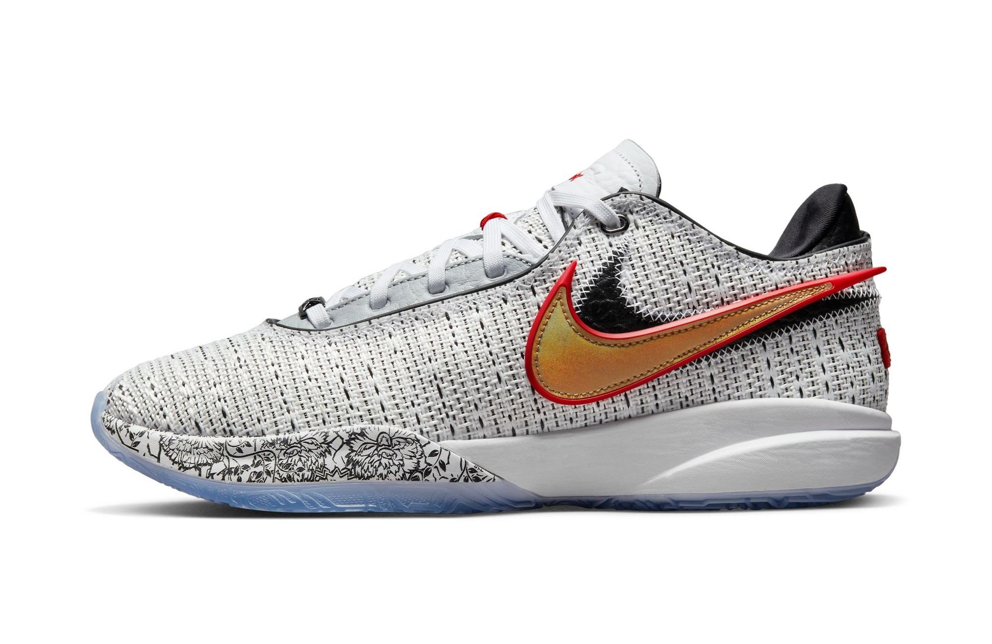 Nike LeBron XX​ "White/Metallic Gold/Black" Men's & Kids' Basketball Shoe Launching 12/12 left side