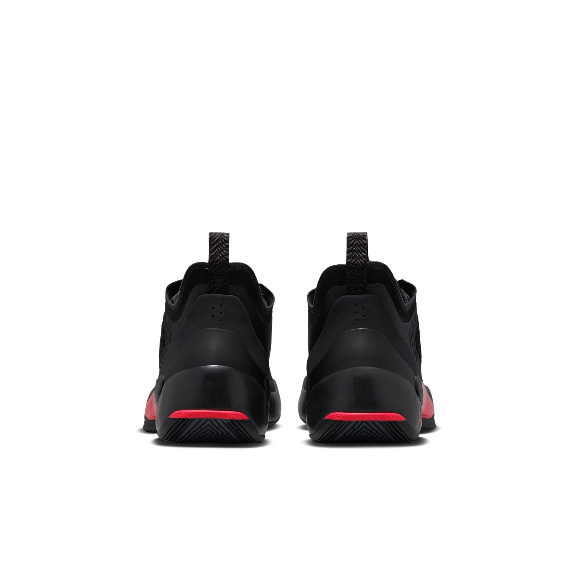 Jordan Luka 1 "Black/University Red/Dark Grey" Men's & Kids' Shoes Launching 1/8 heel side by side