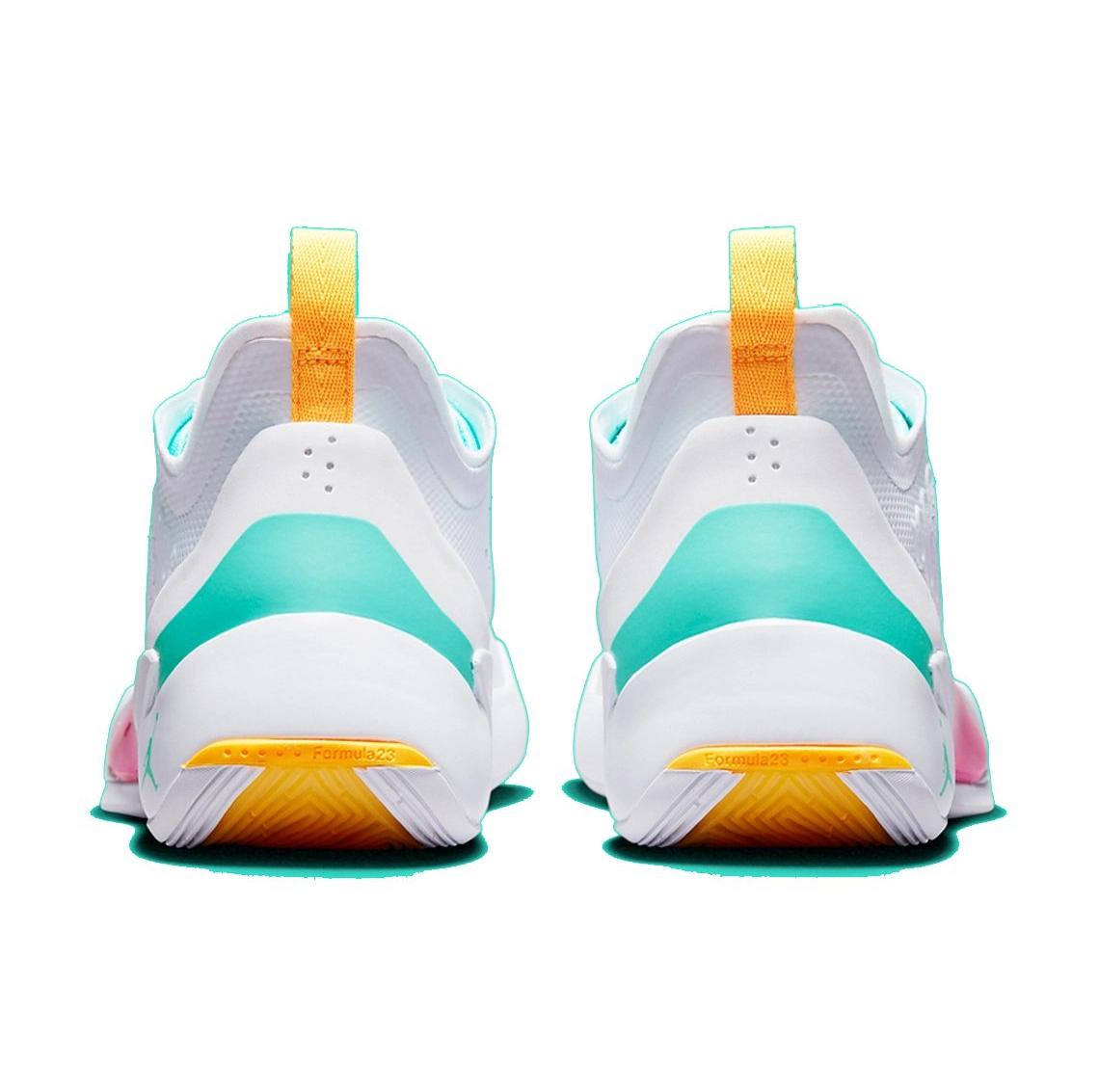 Jordan Luka 1 "Fire Pink/Dynamic Turquoise" Men's Basketball Shoe Dropping 12/12 heel side by side
