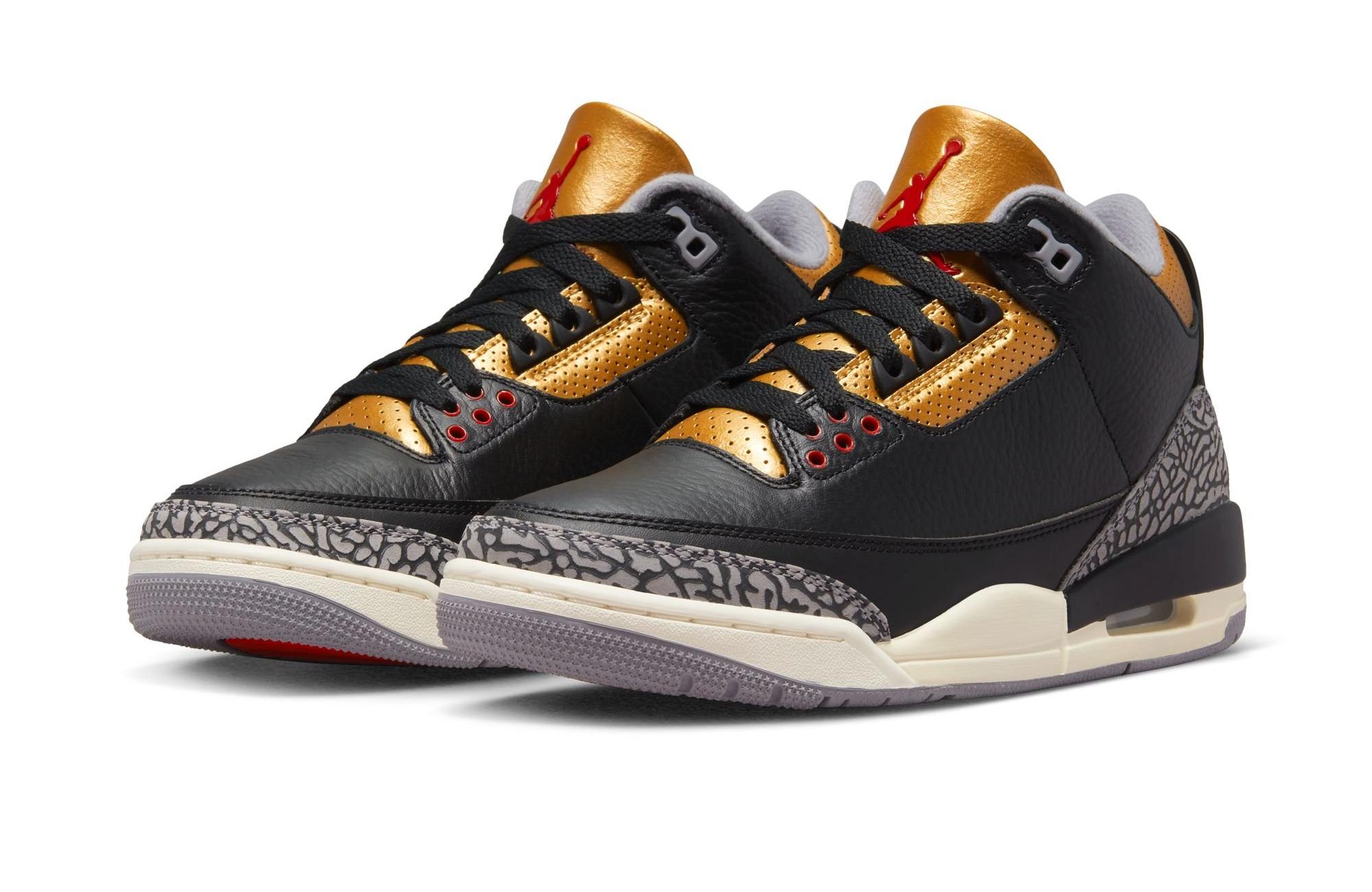 Jordan 3 retro black gold sides
