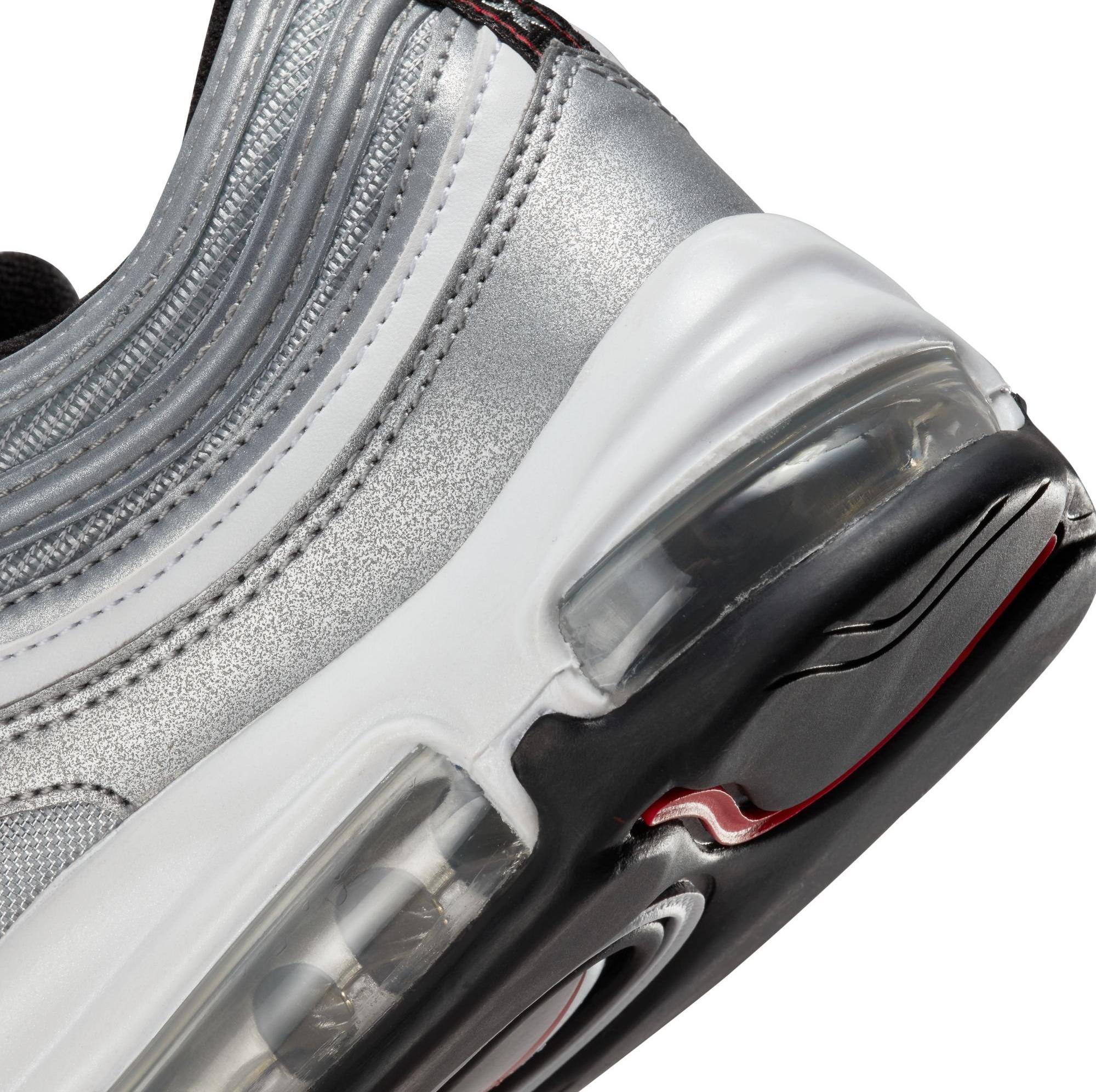 Nike Air Max 97 OG​ "Metallic Silver/University Red/Black" heel