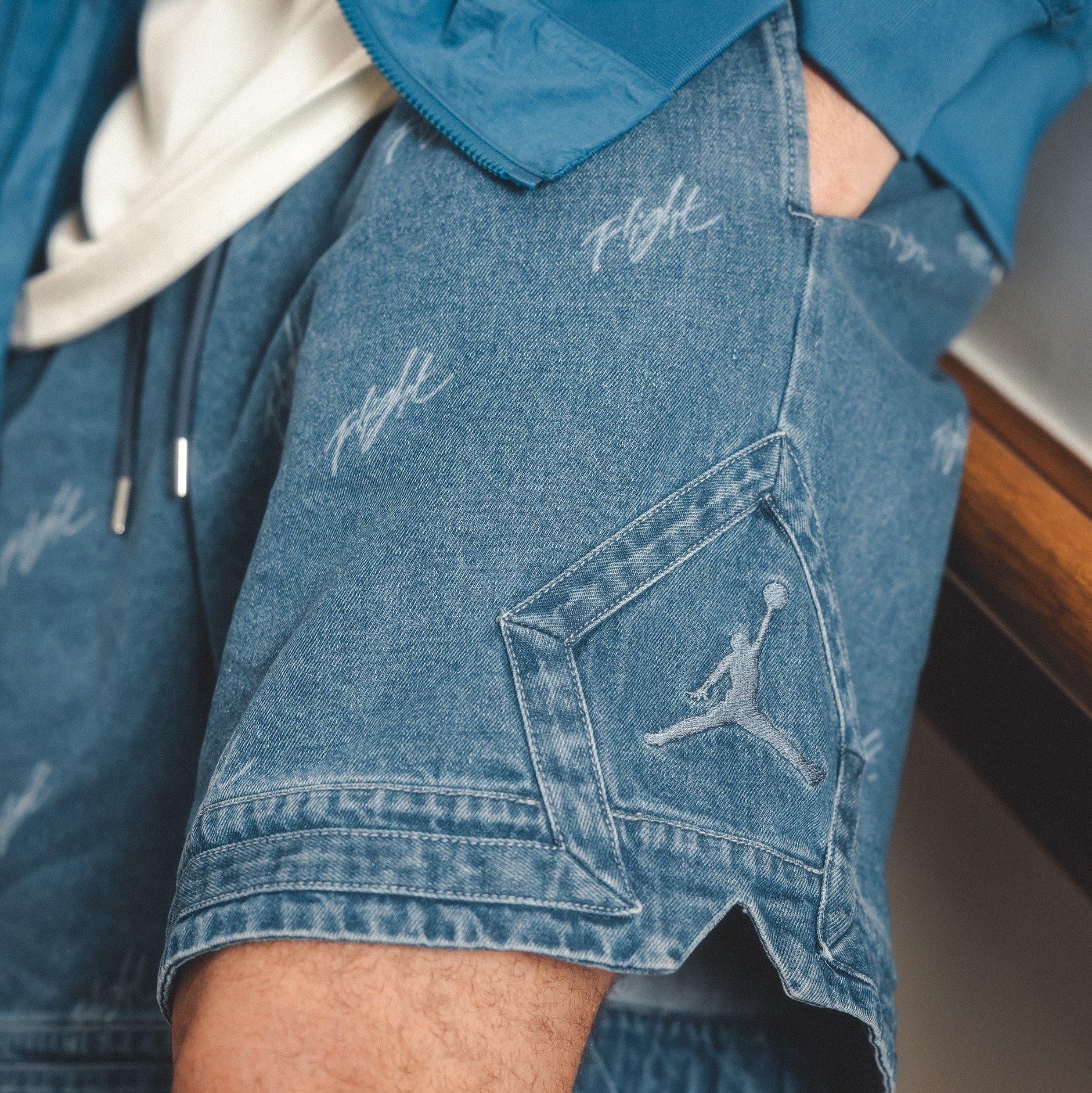 DJ-Sneakerhead-Wearing-Blue-Jordan-Denim-Shorts-2
