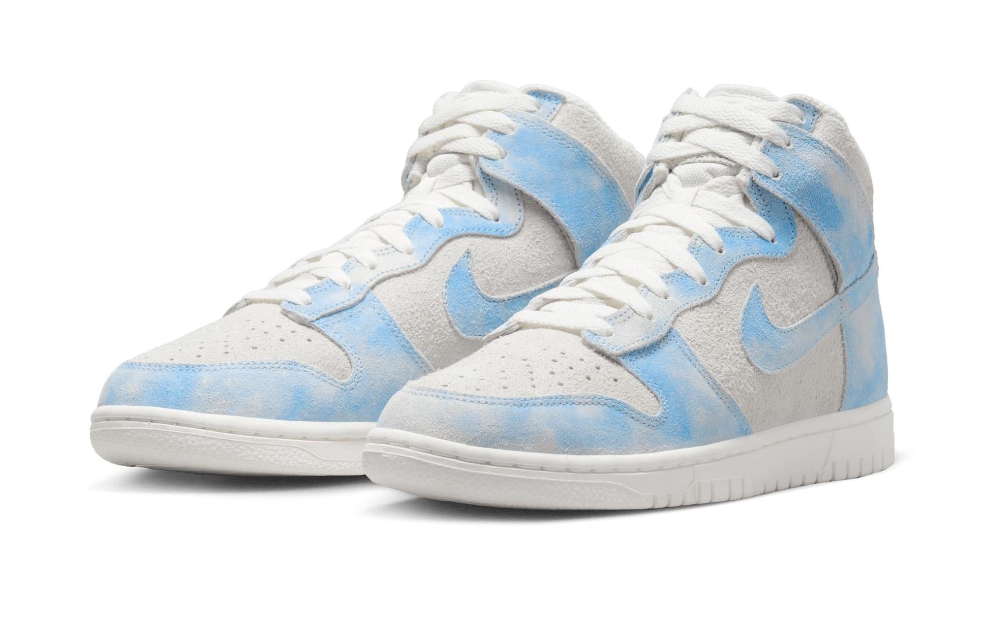 Nike Dunk High SE "Celestine Blue/Sail" Women's Shoe Launching 3/1 side by side