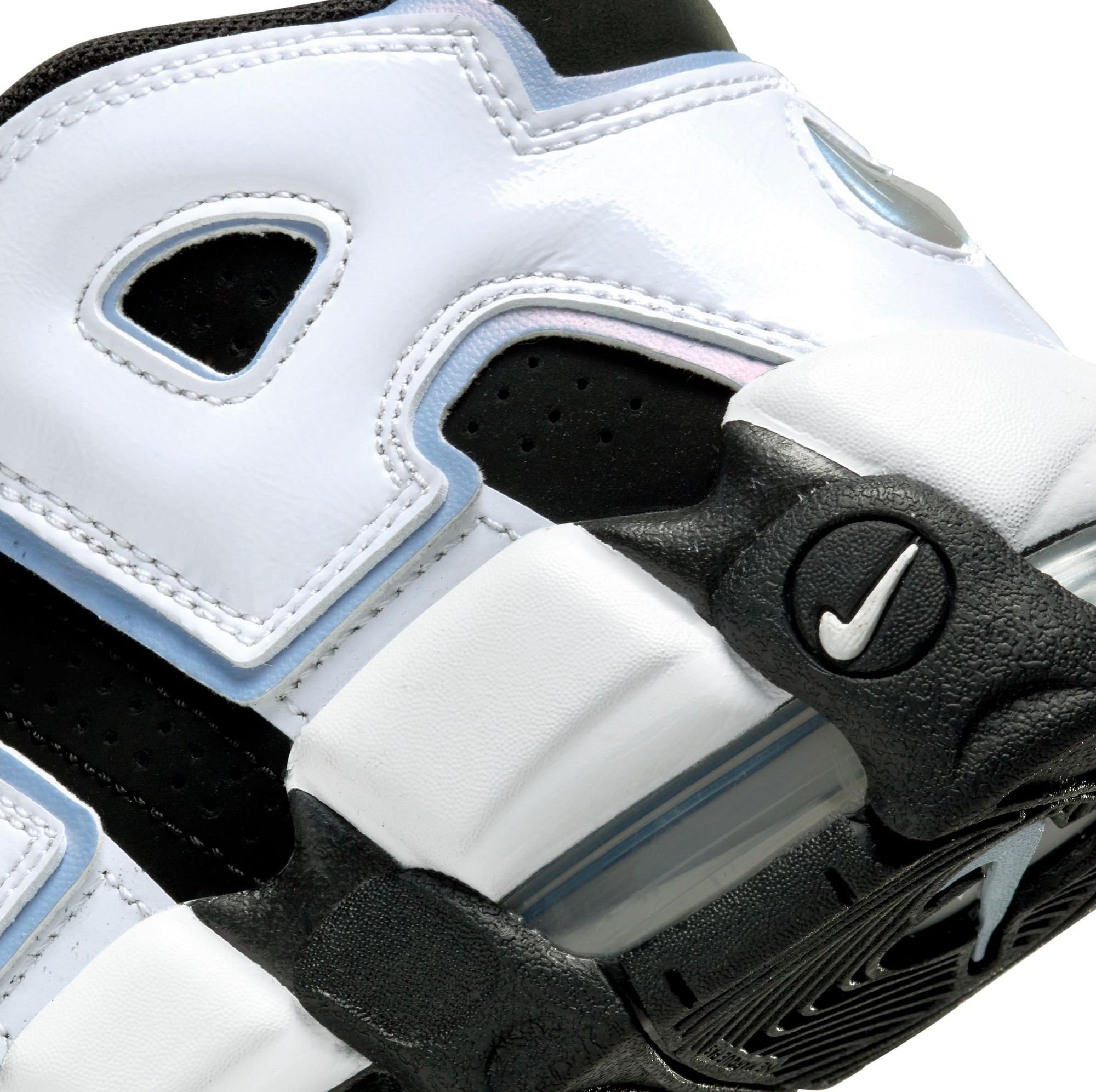 Nike Air More Uptempo "Black/White/Cobalt Bliss" Grade School, Preschool & Toddler Kids' Shoe Launching 2/17 heel