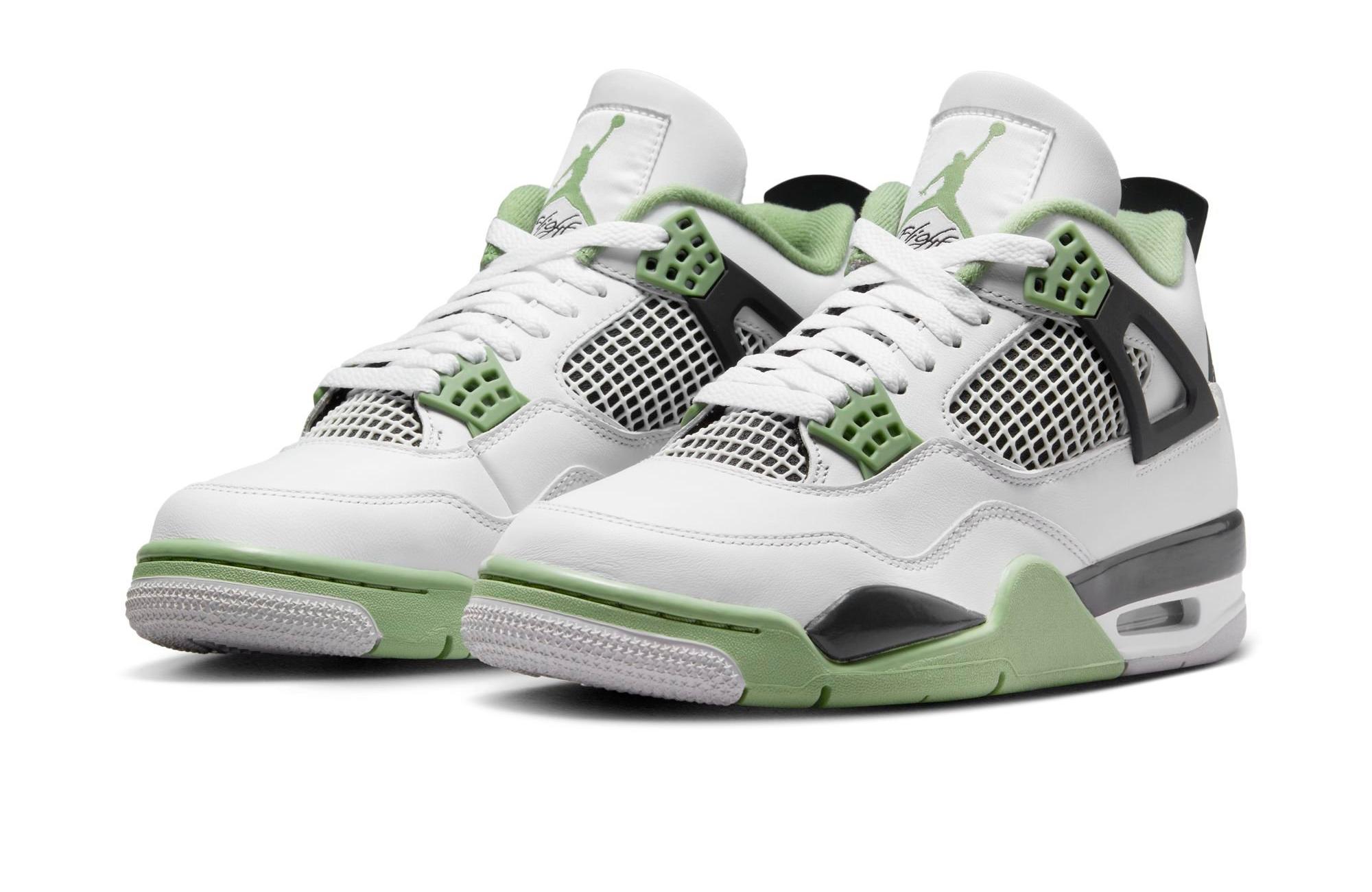 Green and cheap white jordans