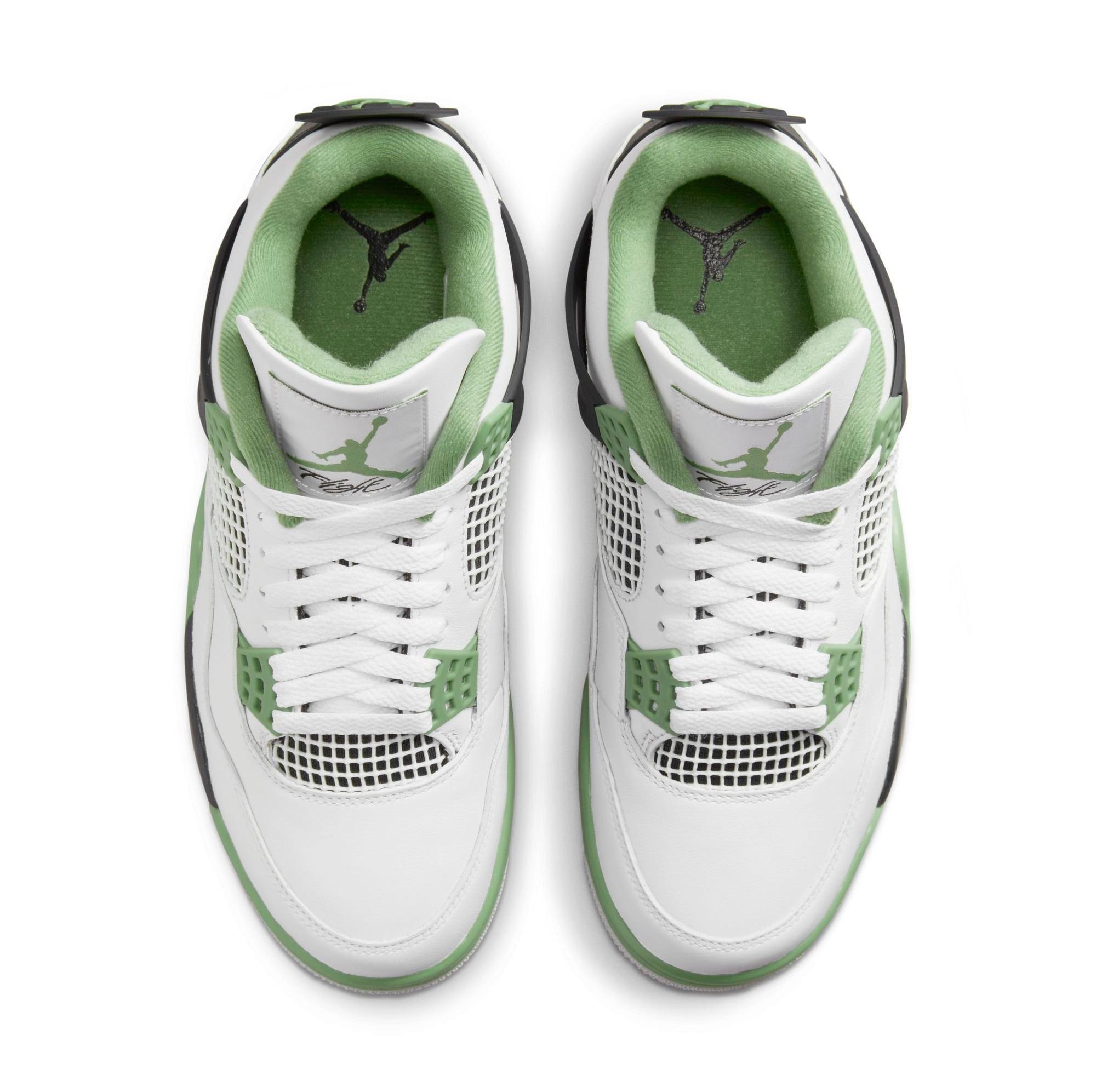 White and outlet green jordan 4