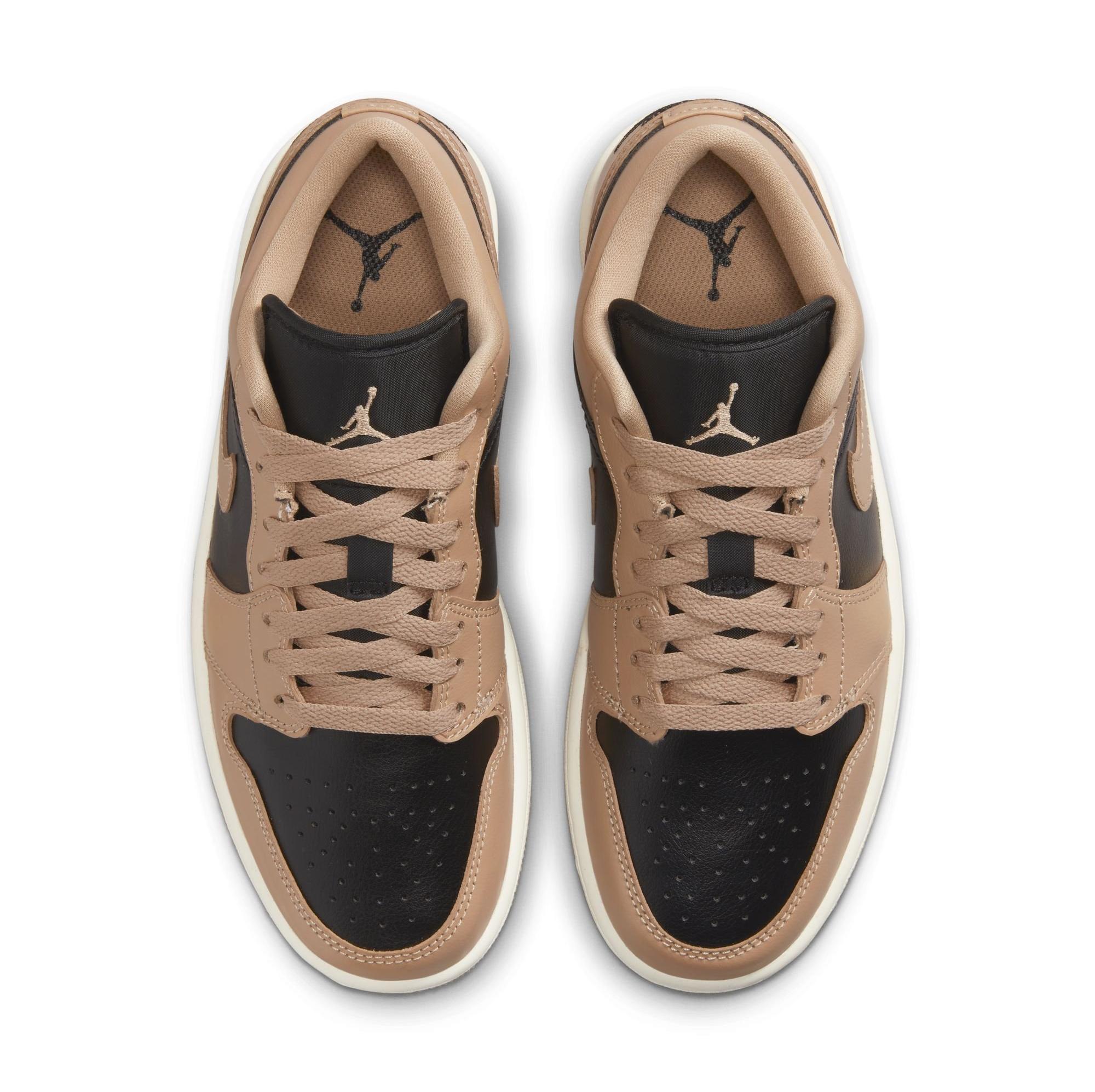 Jordan 1 Low "Desert/Black/Sail" Women's Shoe Launching 2/14 top view