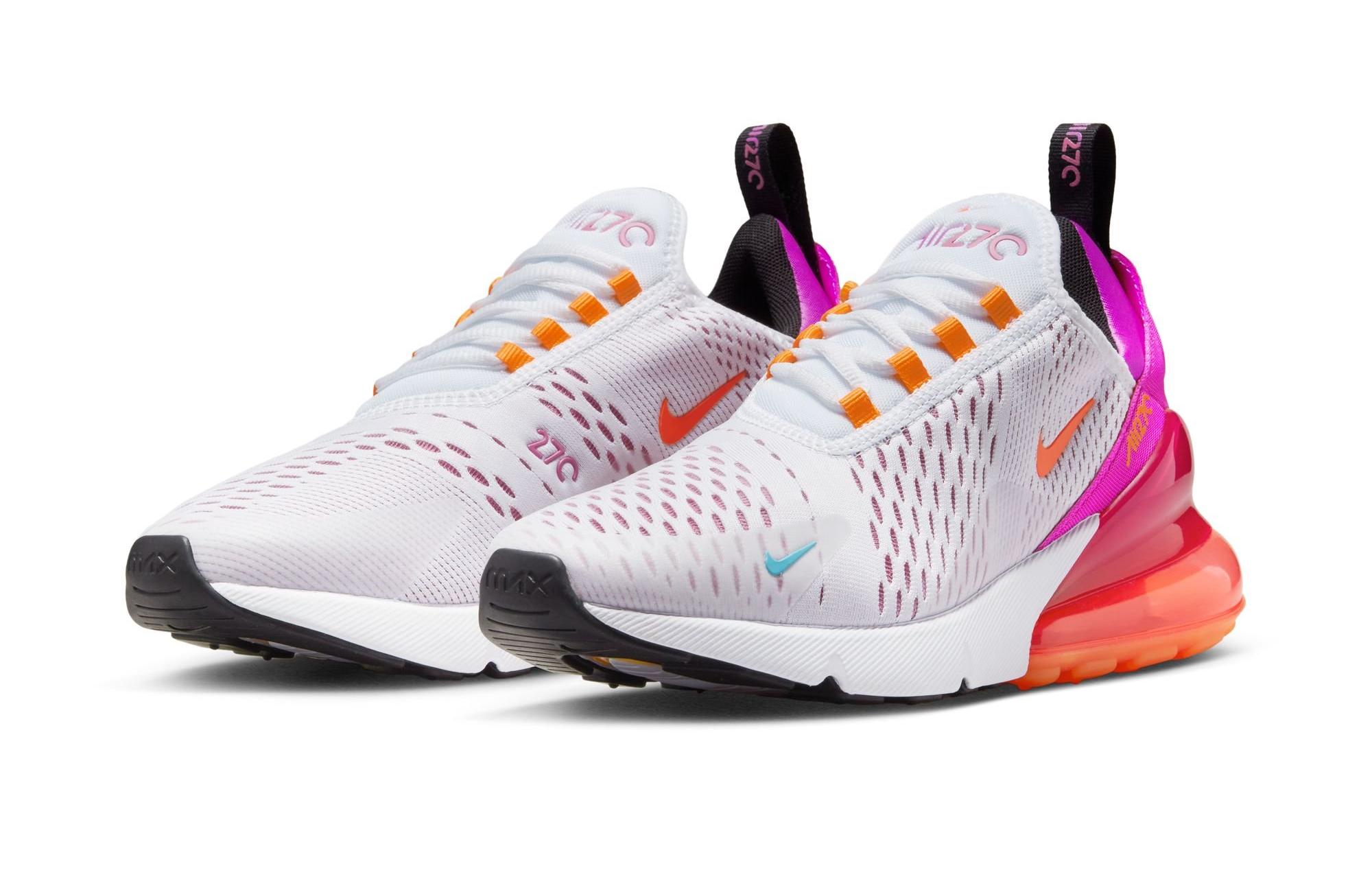 Nike air max 270 jdi white/total orange women's outlet shoe