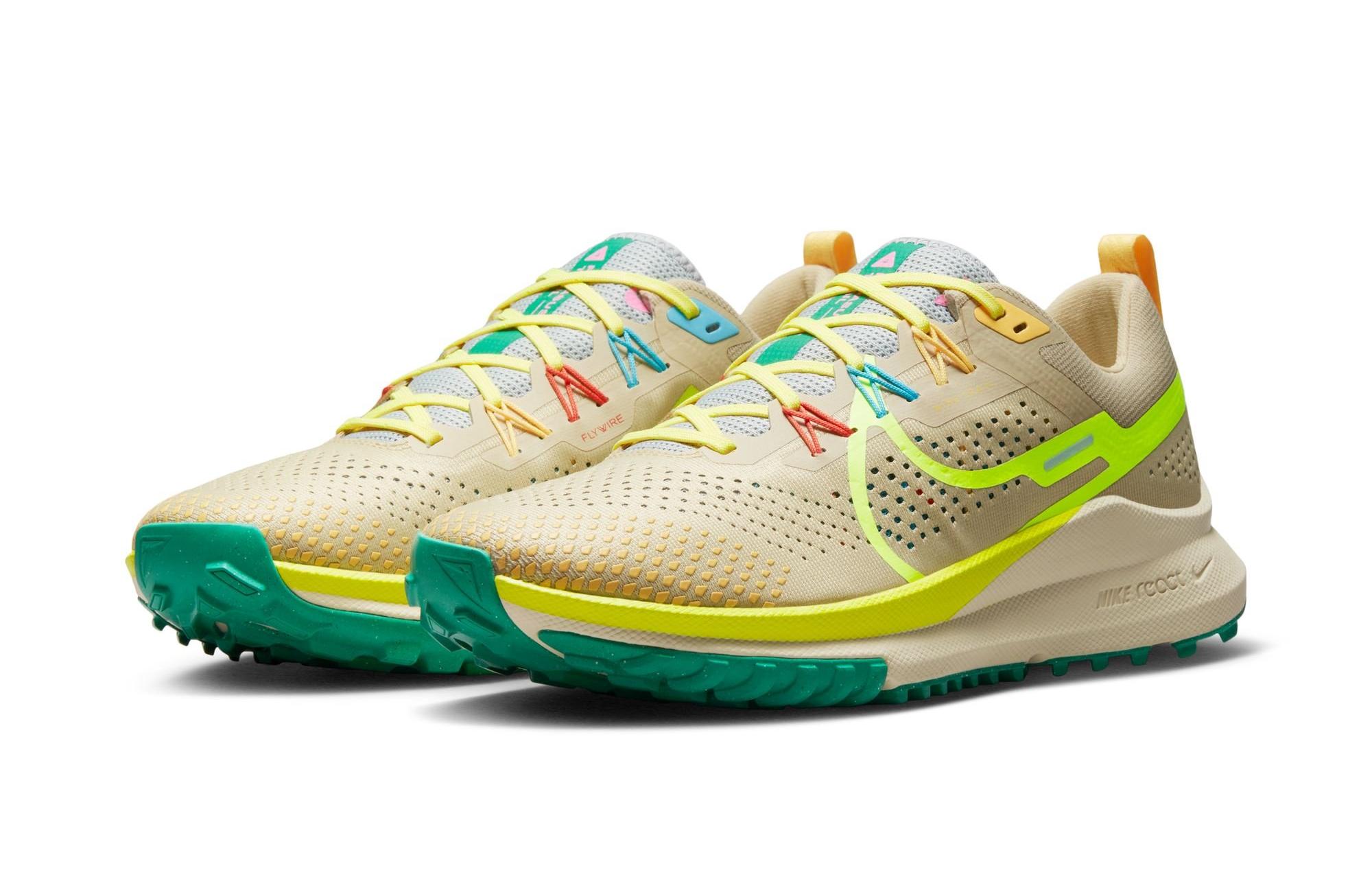 Nike Pegasus Trail 4 "Team Gold/Volt/Baltic Blue/Stadium Green" Men's Trail Running Shoe Launching 3/9 side by side