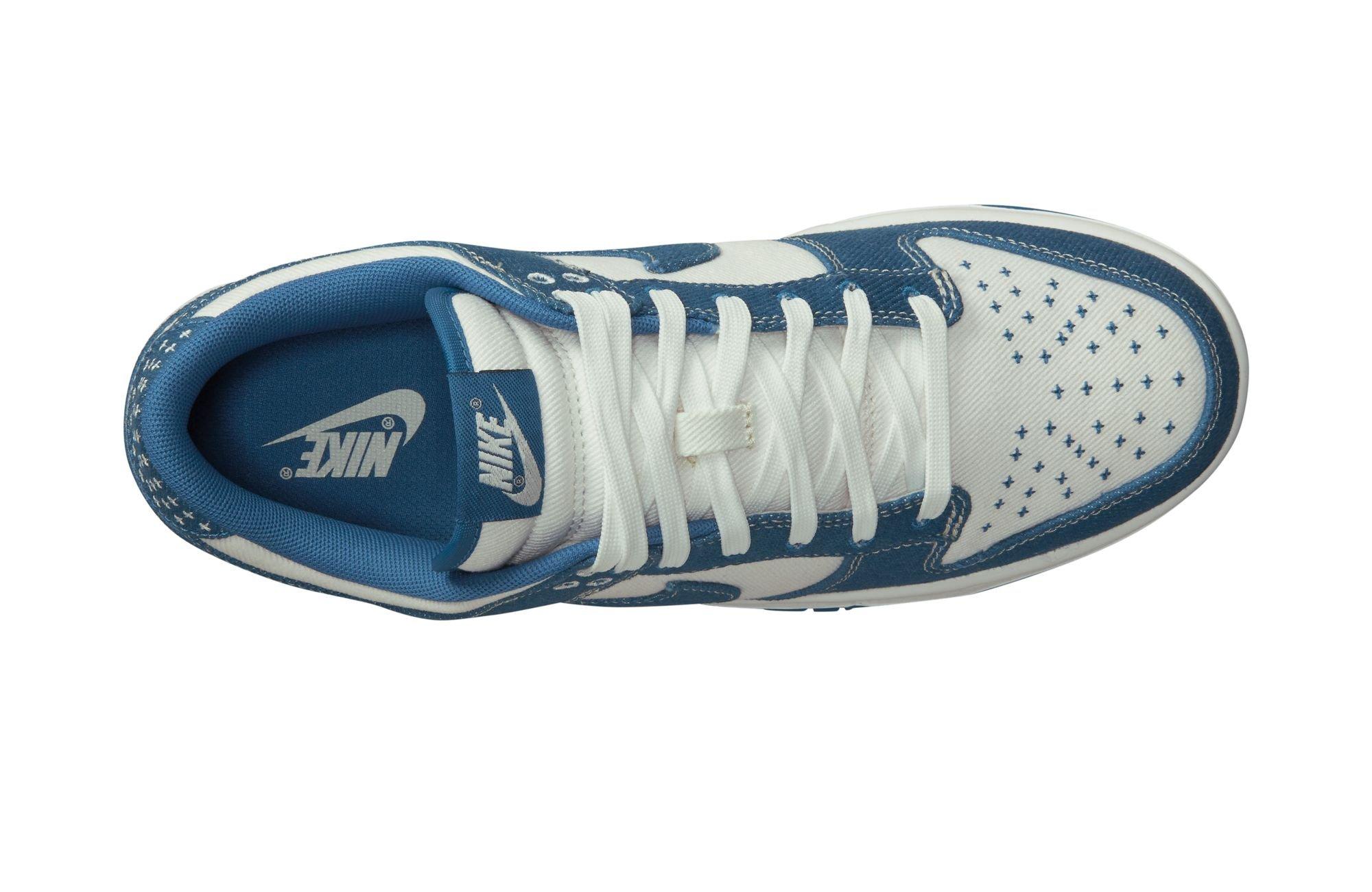Nike Dunk Low Retro SE "Summit White/Industrial Blue" Men's Shoe Launching 3/1 top side view