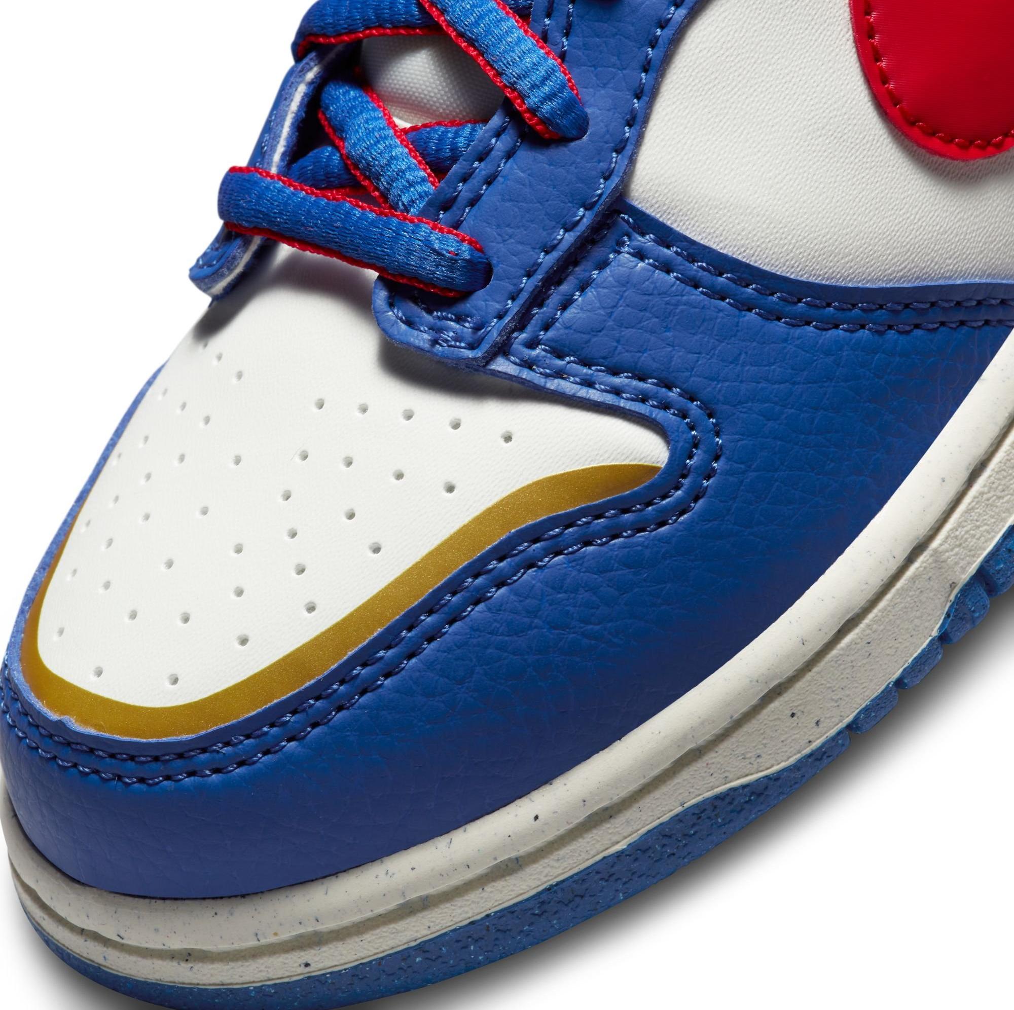 Nike Dunk Low NN "Game Royal/University Red/Sail" Preschool & Toddler Kids' Shoe Launching 2/1 toe