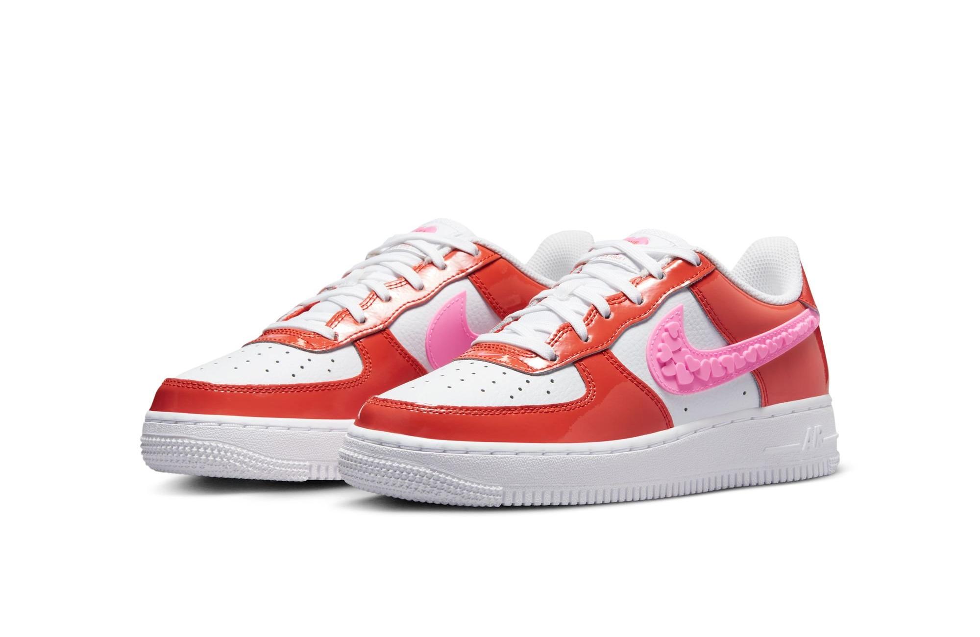 Nike Air Force 1 LV8 Team Red Black Grade School Lifestyle Shoes