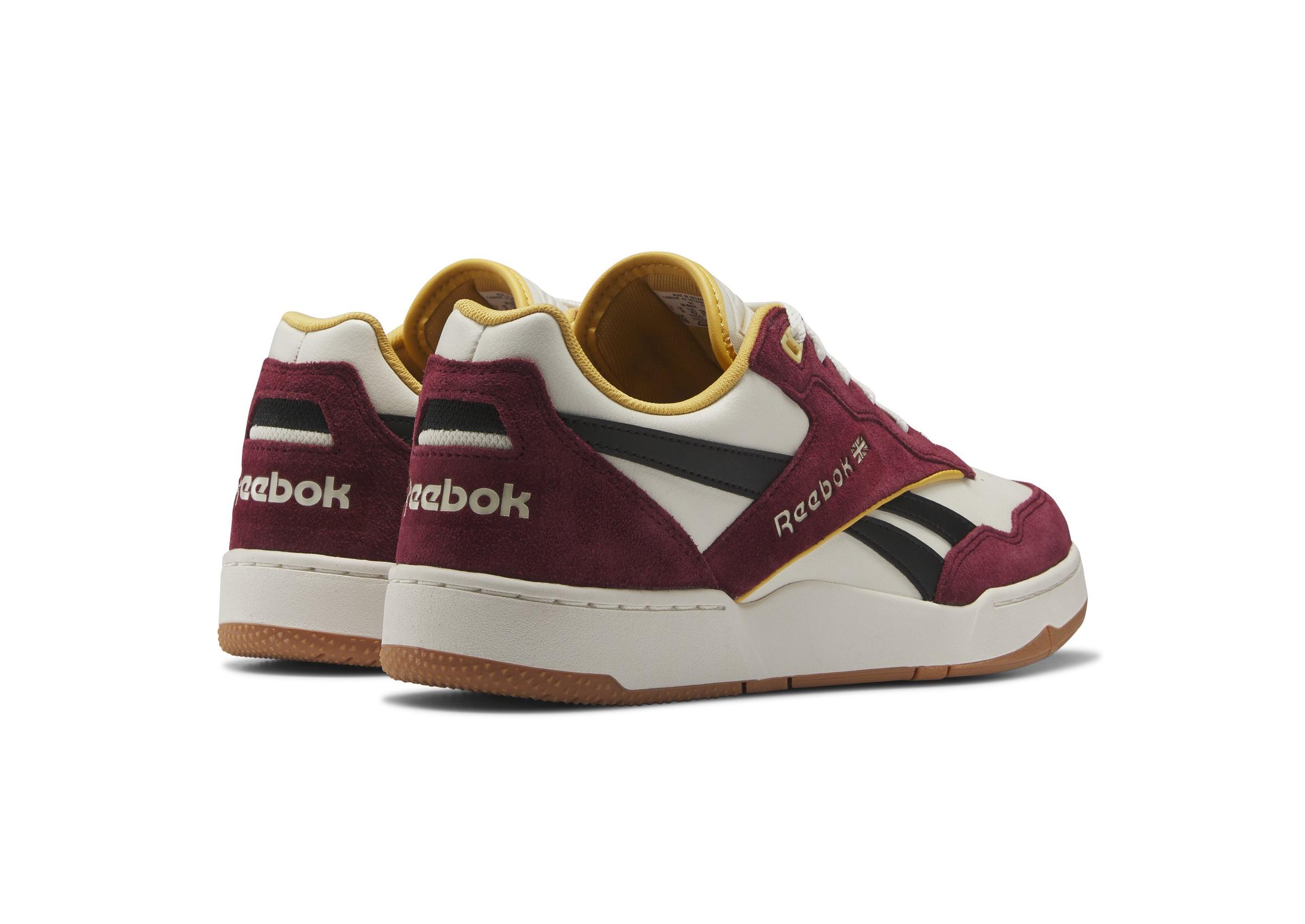 Reebok BB 4000 II "Vintage Chalk/Classic Burgundy/Core Black" side angle