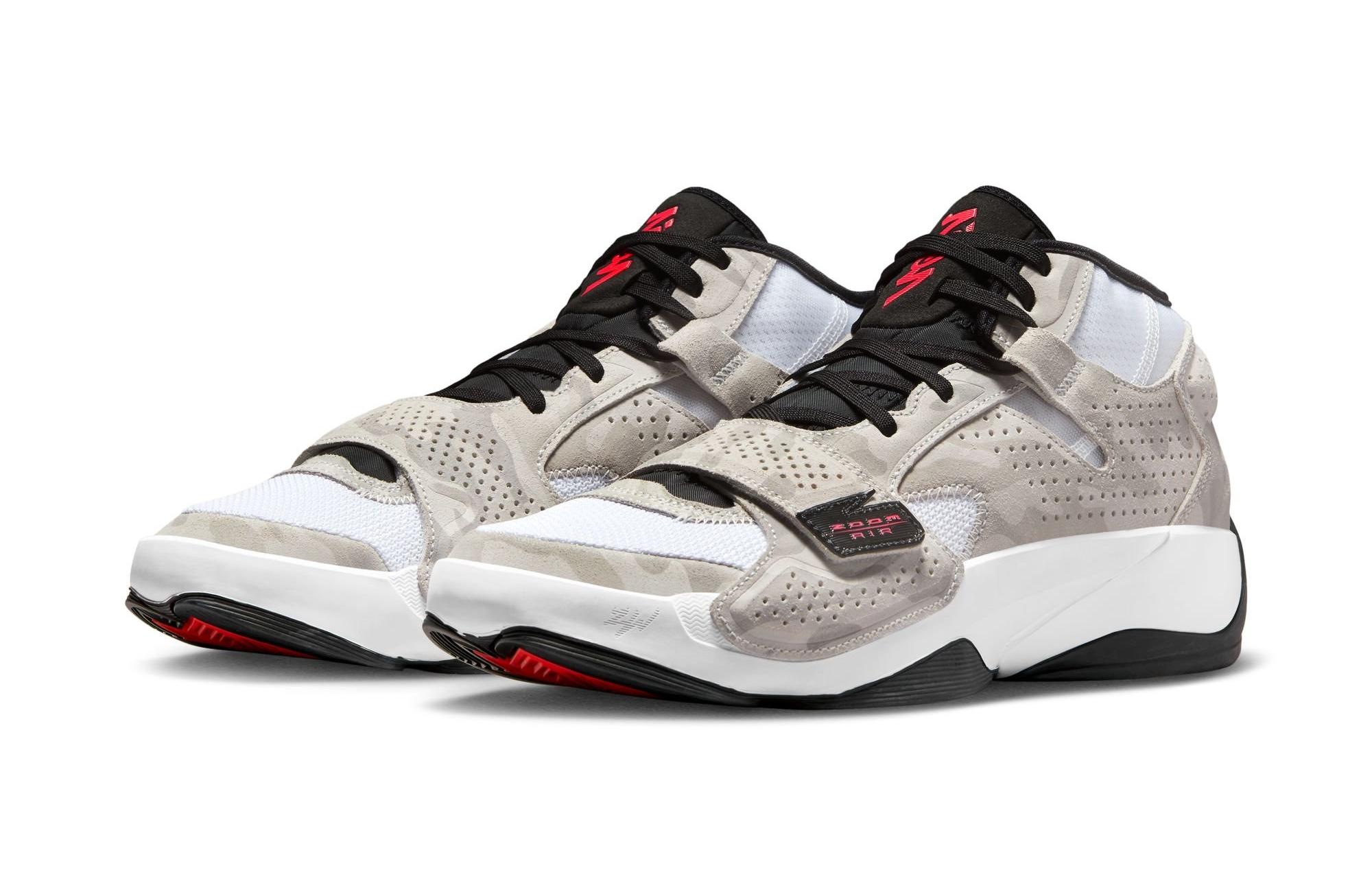 Jordan Zion 2 "White/Flash Crimson/Black" Men's & Grade School Kids' Basketball Shoes Launching 4/10