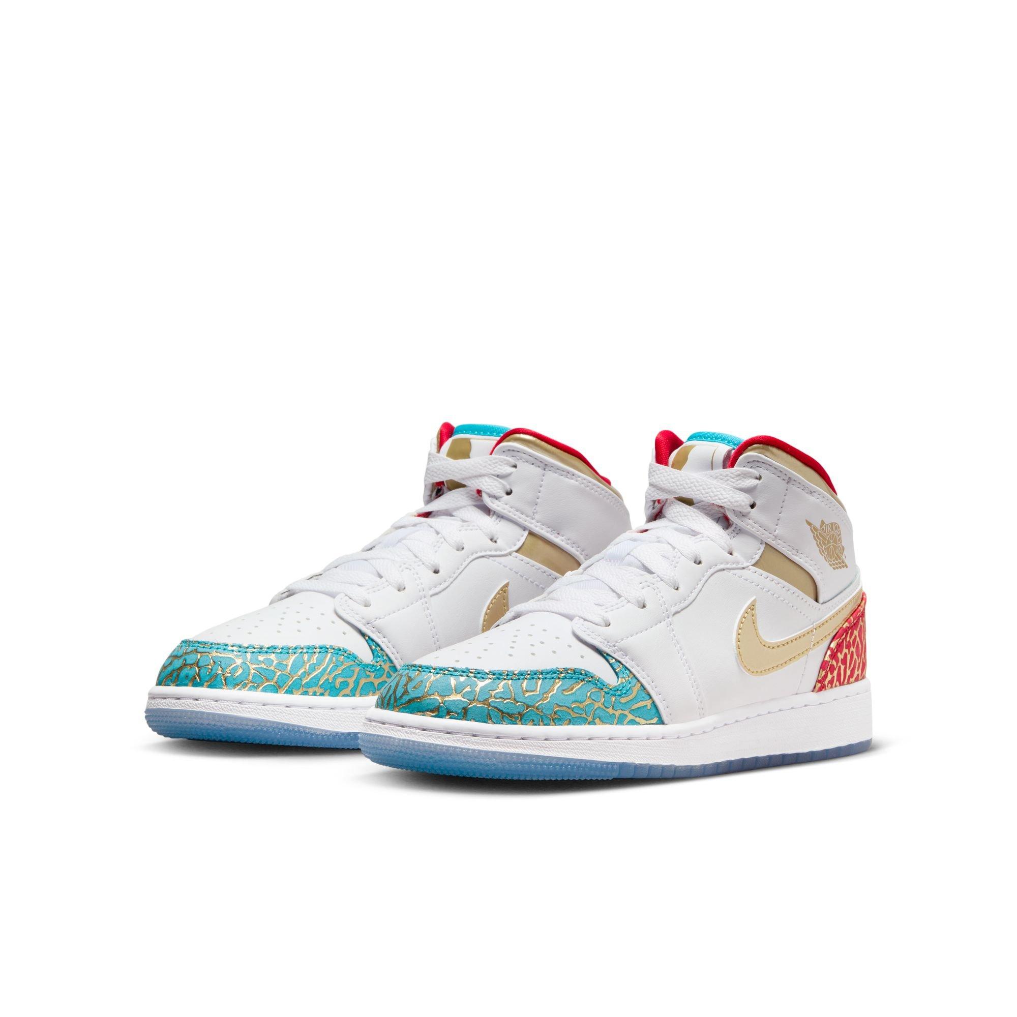 Jordan retro 1 clearance blue white and gold