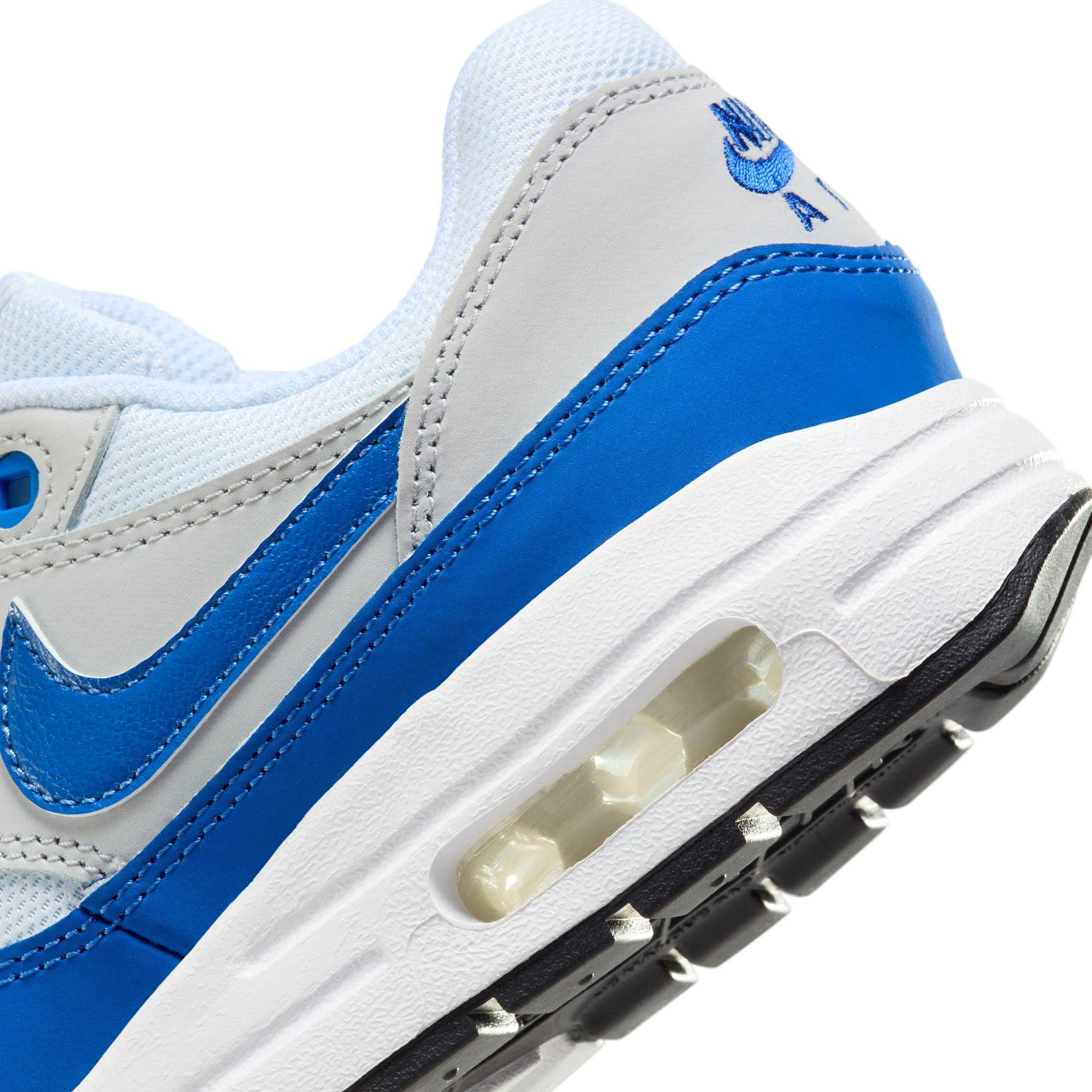 Air Max 1 "Air Bubble" close up on "Game Royal" kids' colorway