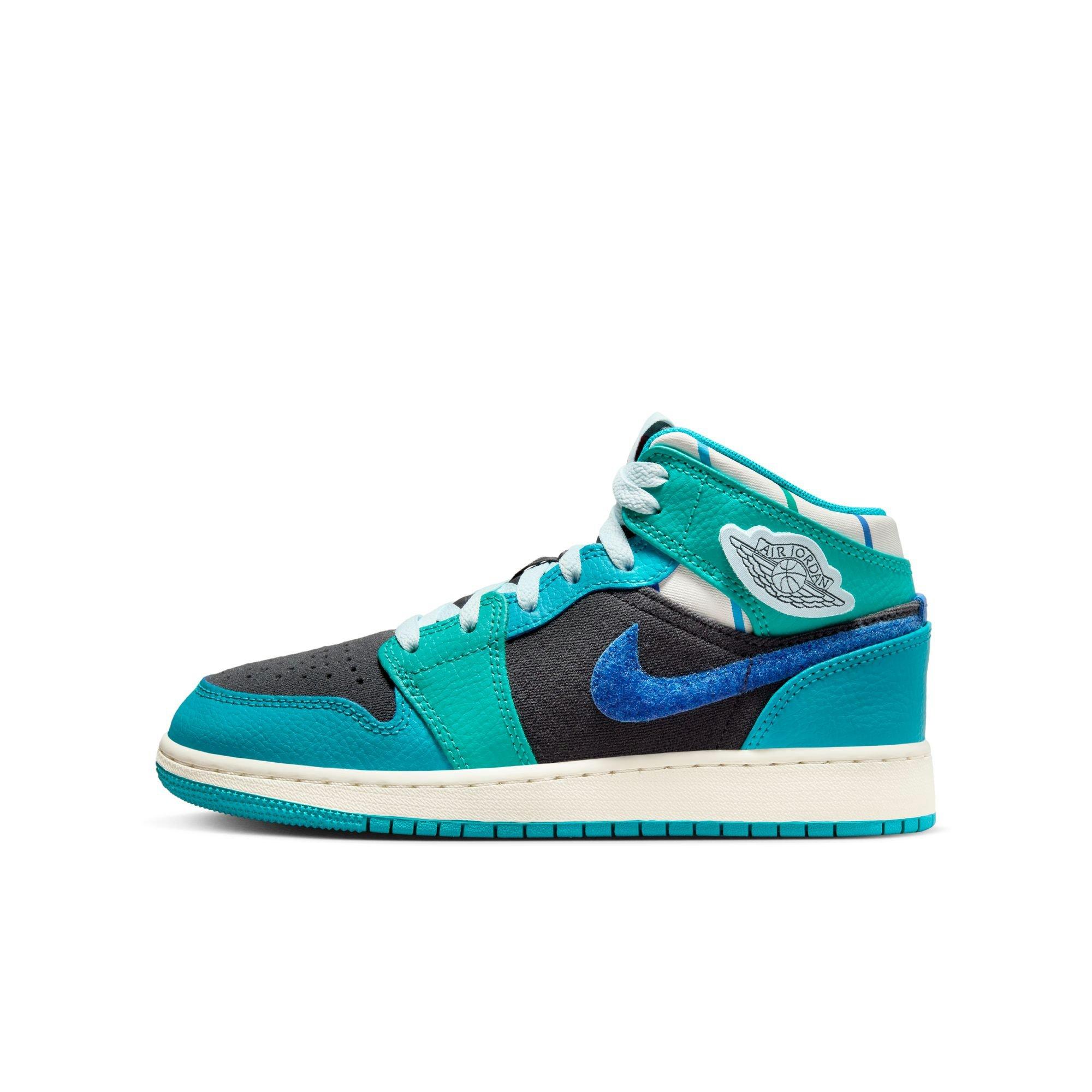 Kids' Air Jordan 1 Mid "Aqua" Left Shoe Side Profile