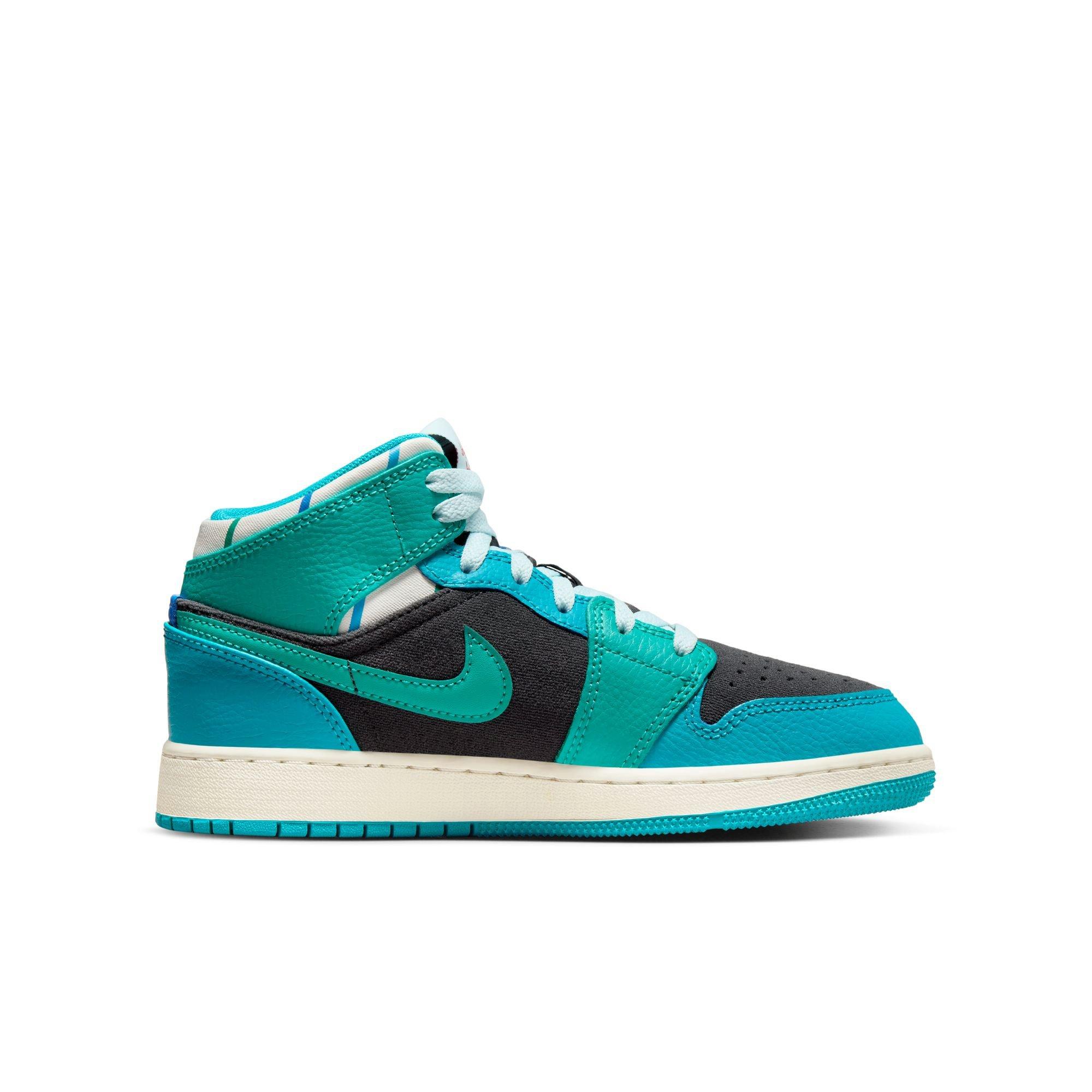 Kids' Air Jordan 1 Mid "Aqua" Left Shoe Inner Side Profile