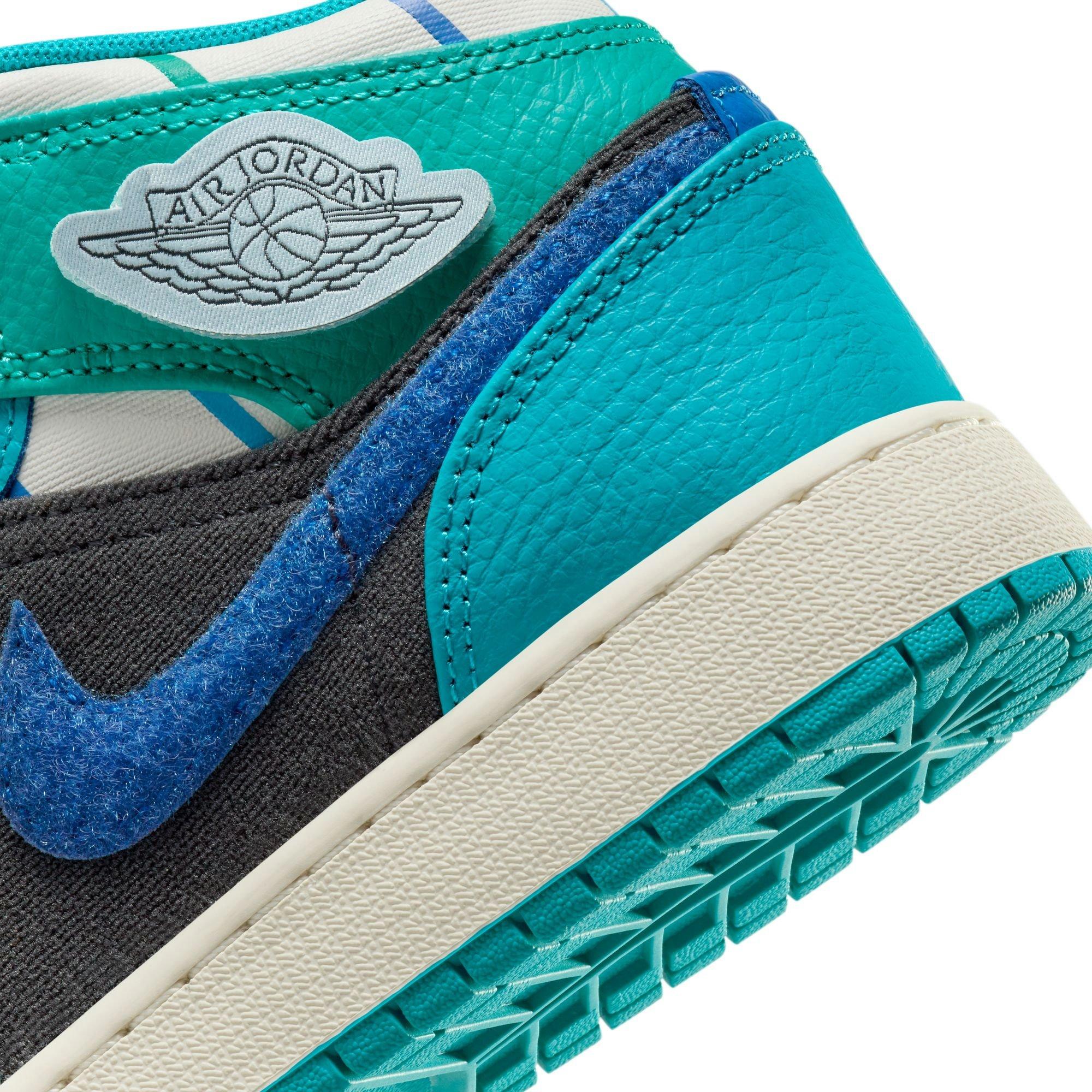 GS) Air Jordan 1 Mid 'Grey Aqua' 554725-063