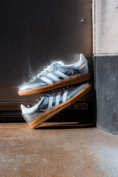 Silver adidas Sambas