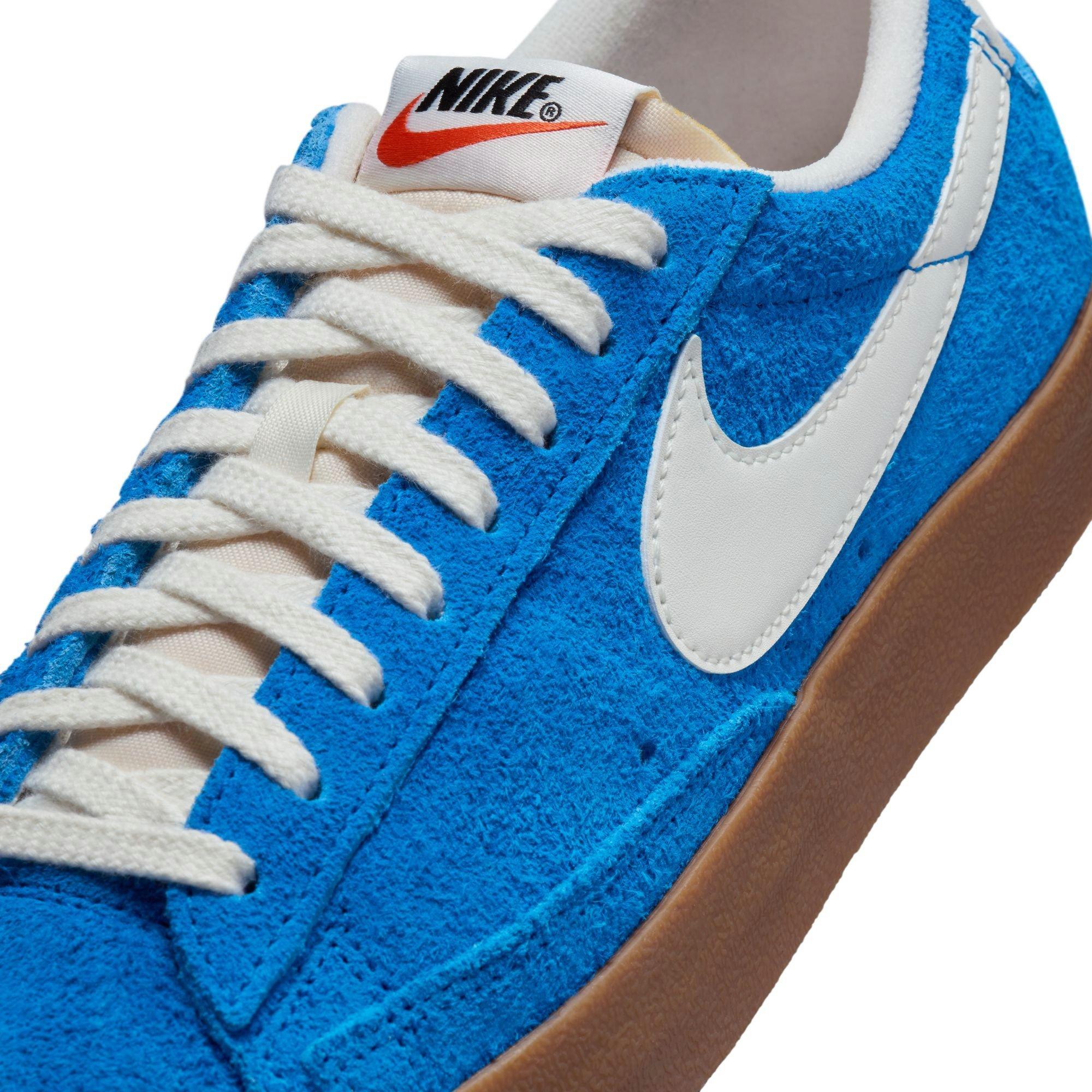 Women's Nike Blazer Low Vintage "Photo Blue" Laces Tongue and Upper