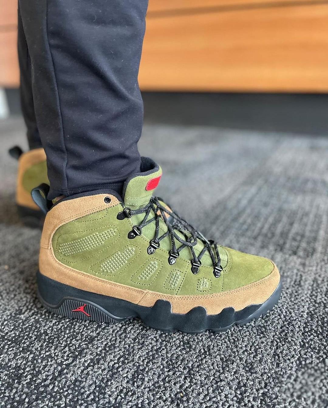 Green and tank Air Jordan 9 Retro Boot
