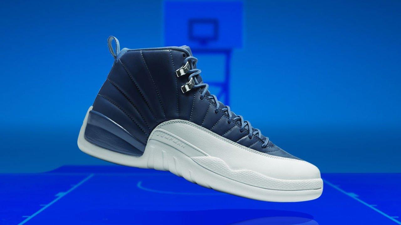 black and blue jordans 12 mens