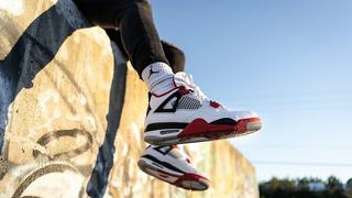 Jordan retro 4 red sales mens