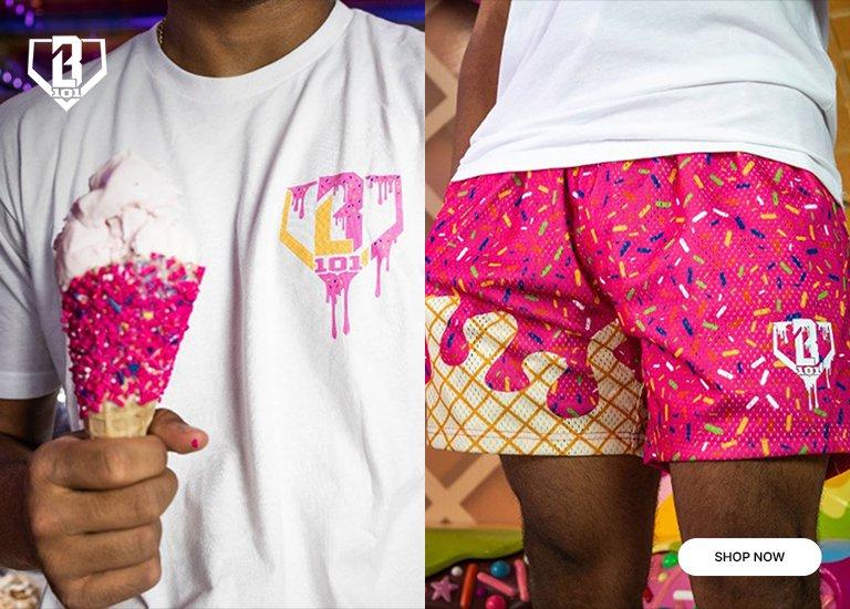 Boy modeling Baseball Lifestyle Tees and Shorts