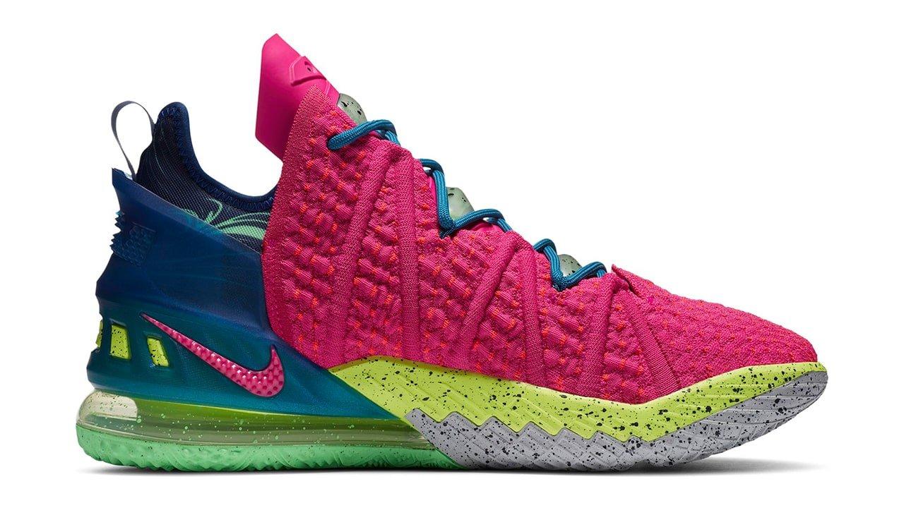 Pink and 2024 green basketball shoes