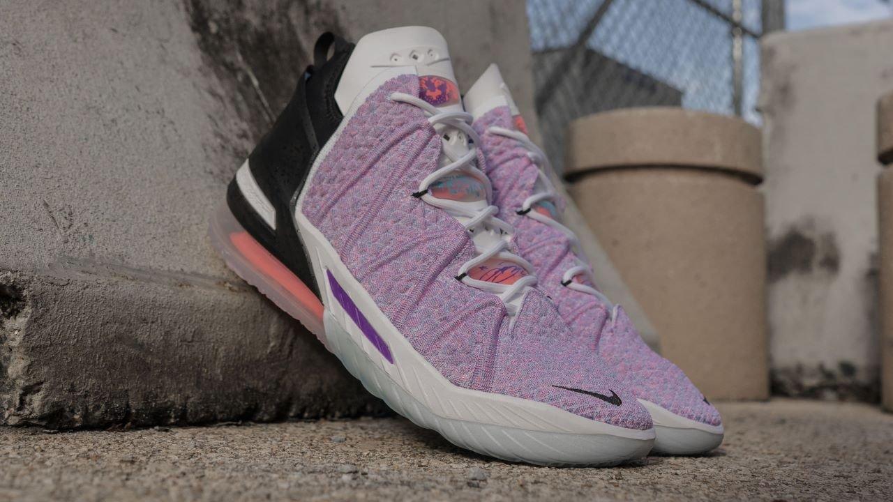 Lebron 18 black and pink online