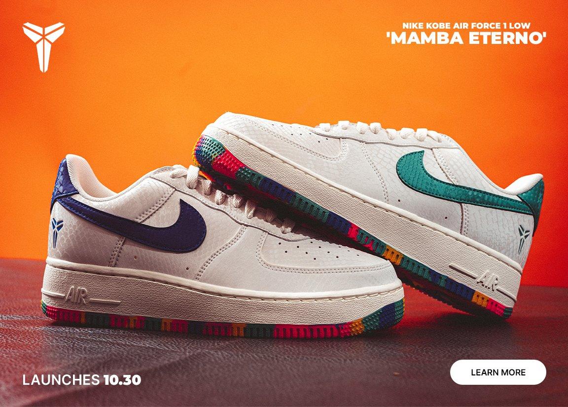 Nike Kobe Air Force 1 Low Mamba Eterno sneakers, launching 10/30.