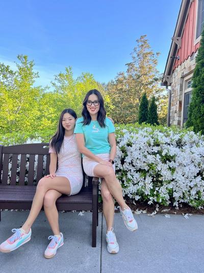 AAPI Mother and Daughter wearing Puma