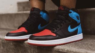 Blue black and red jordan clearance 1