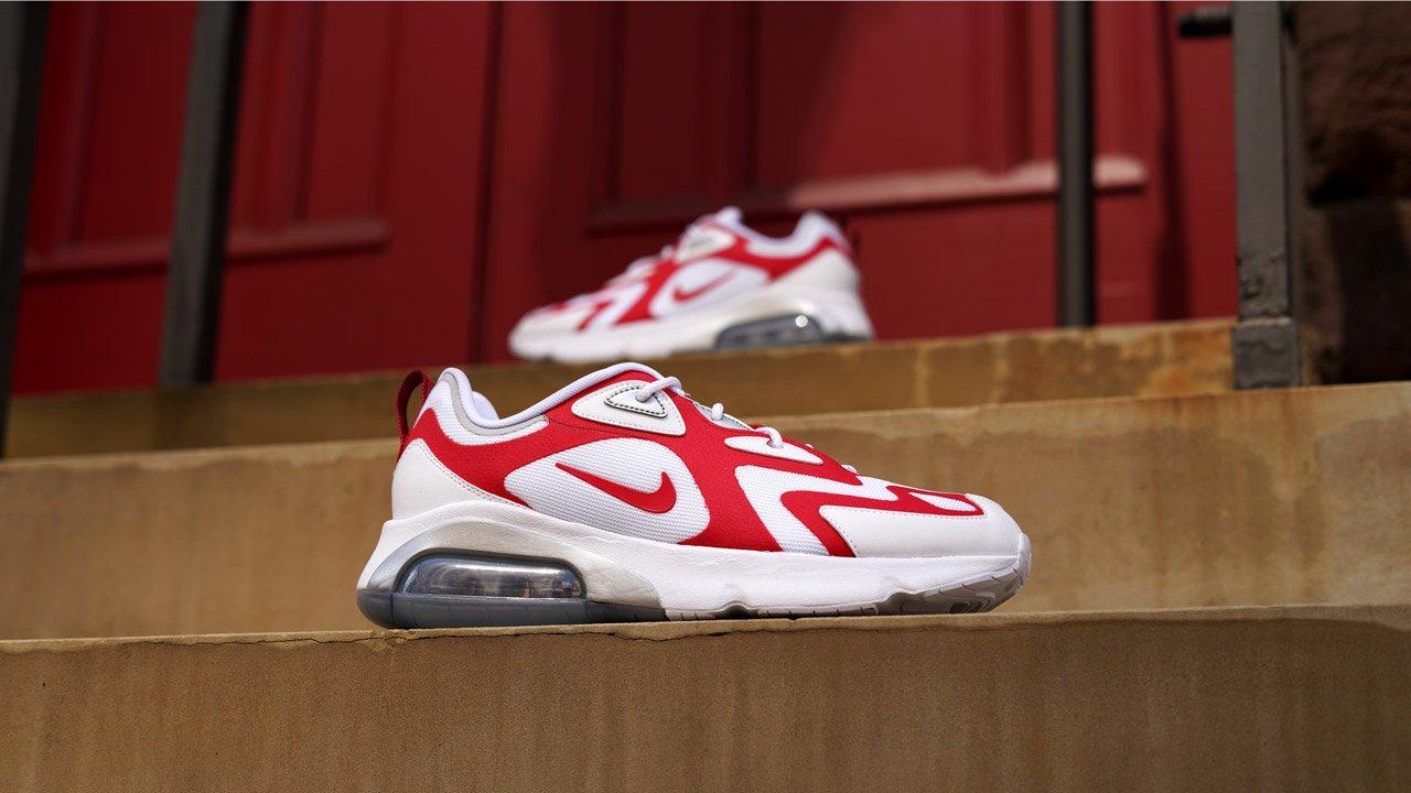 Red and white store air max 200