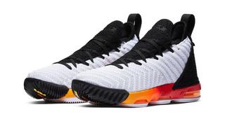 Sneakers Release Nike Lebron 16 White Laser Orange KSA Kids Basketball Shoe