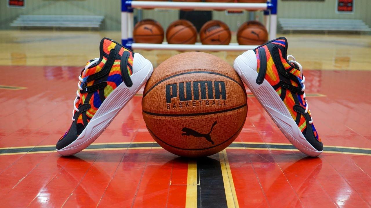 Orange puma outlet basketball shoes