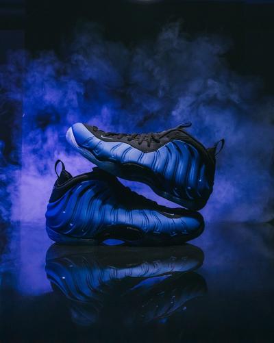 The Foam Blueprint - Navy Blue, Gum, and Red Kid's Nike Foamposite Pro's