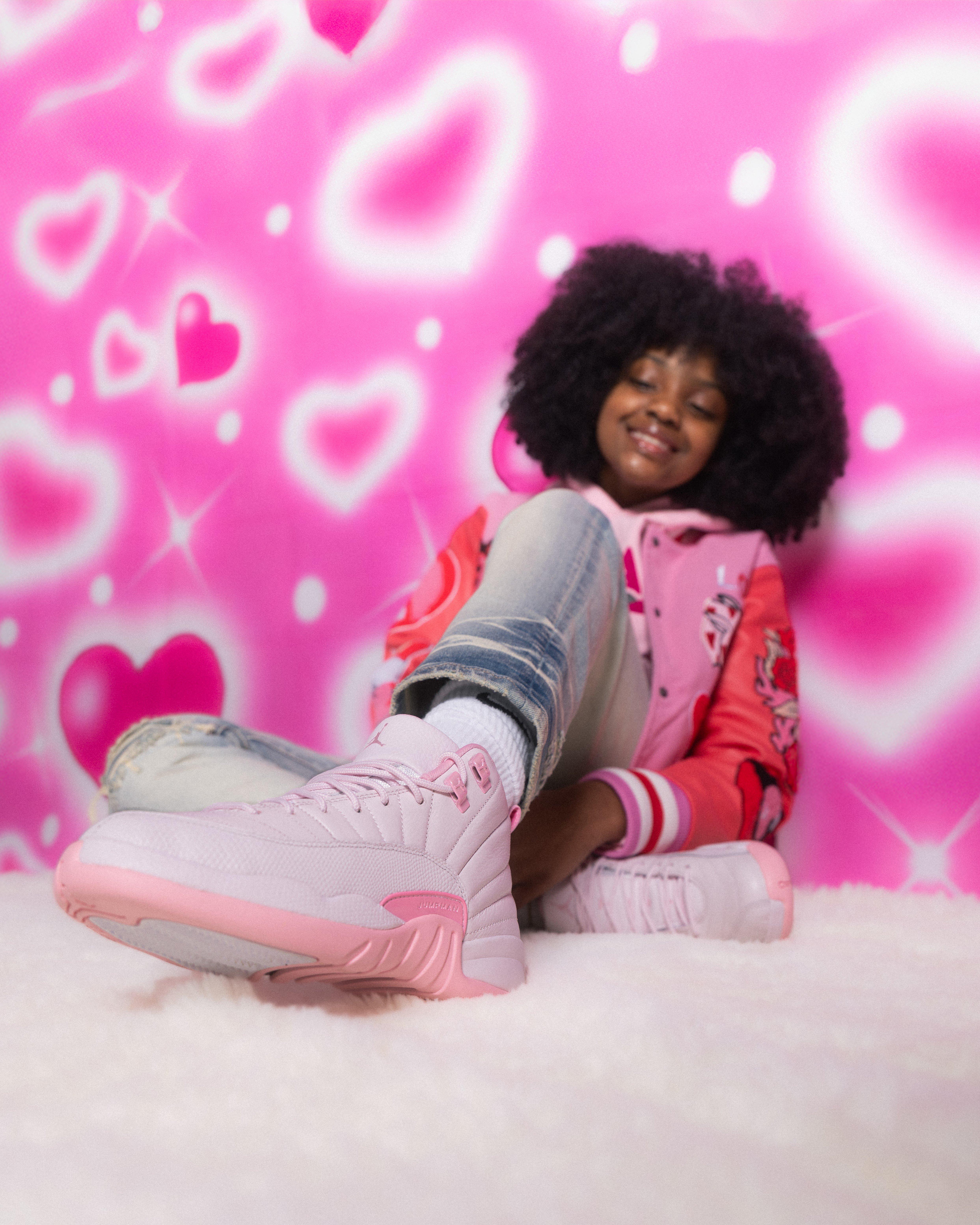 Jordan 12 Retro "Pink Snow" right side detail