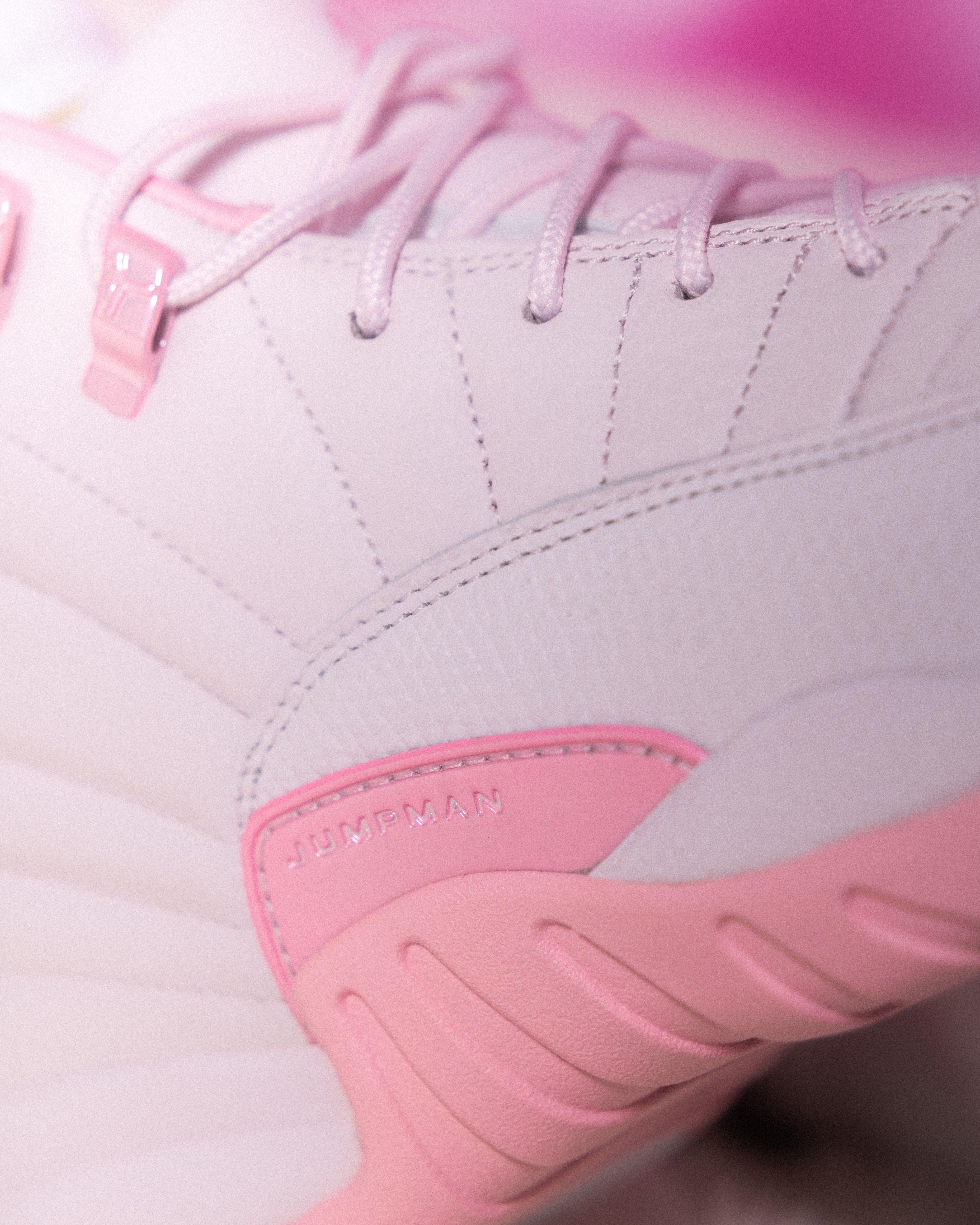 Jordan 12 Retro "Pink Snow" lace detail