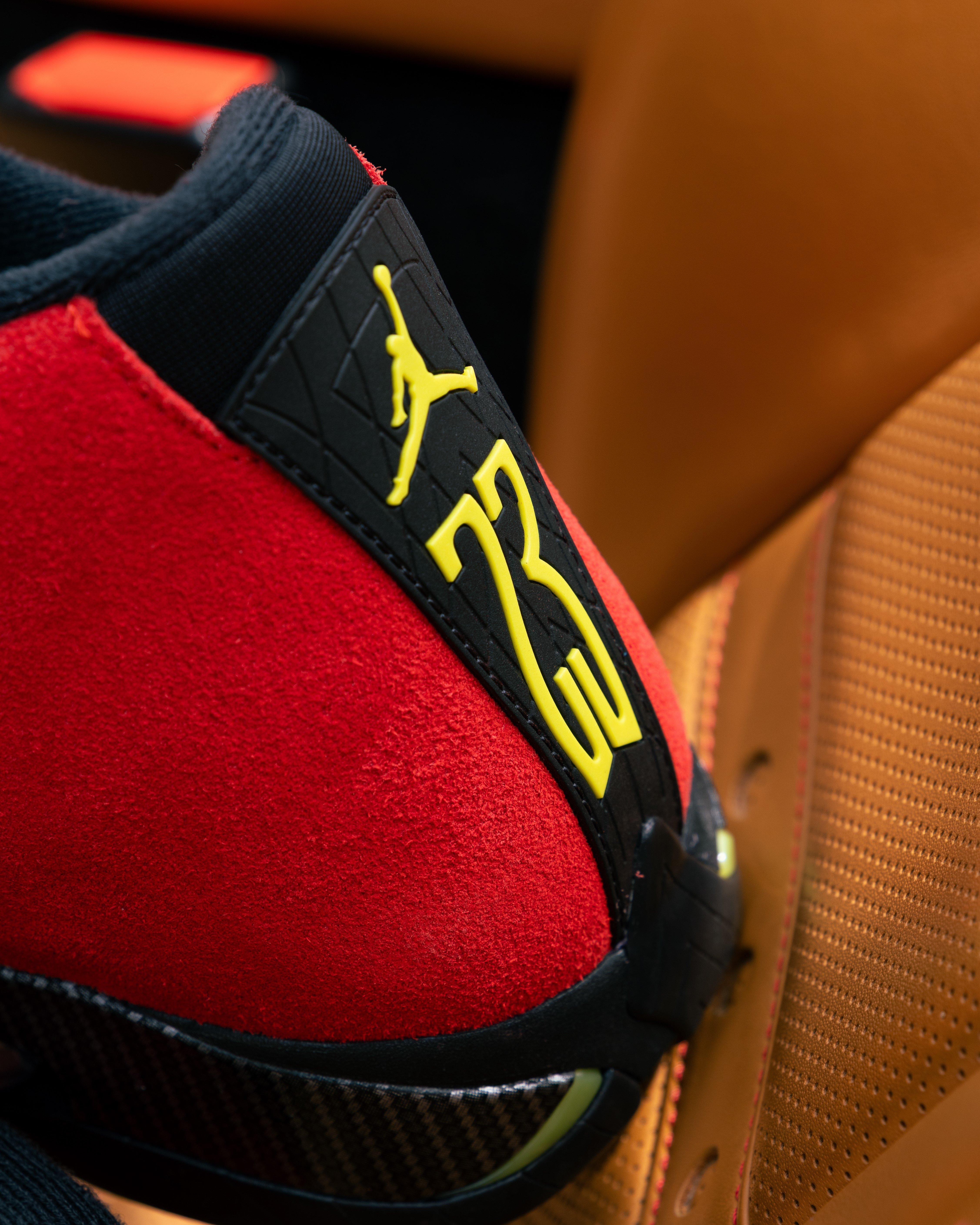 Jordan 14 Retro "Ferrari" Heel Details