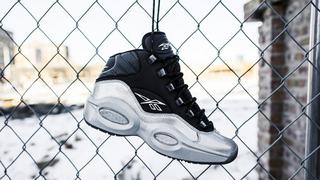 Reebok Question Mid i3 Motorsports Men's Shoes, Black/Silver, Size: 8