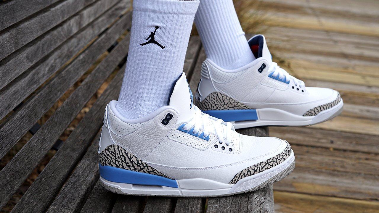 Jordan 3s blue store and white