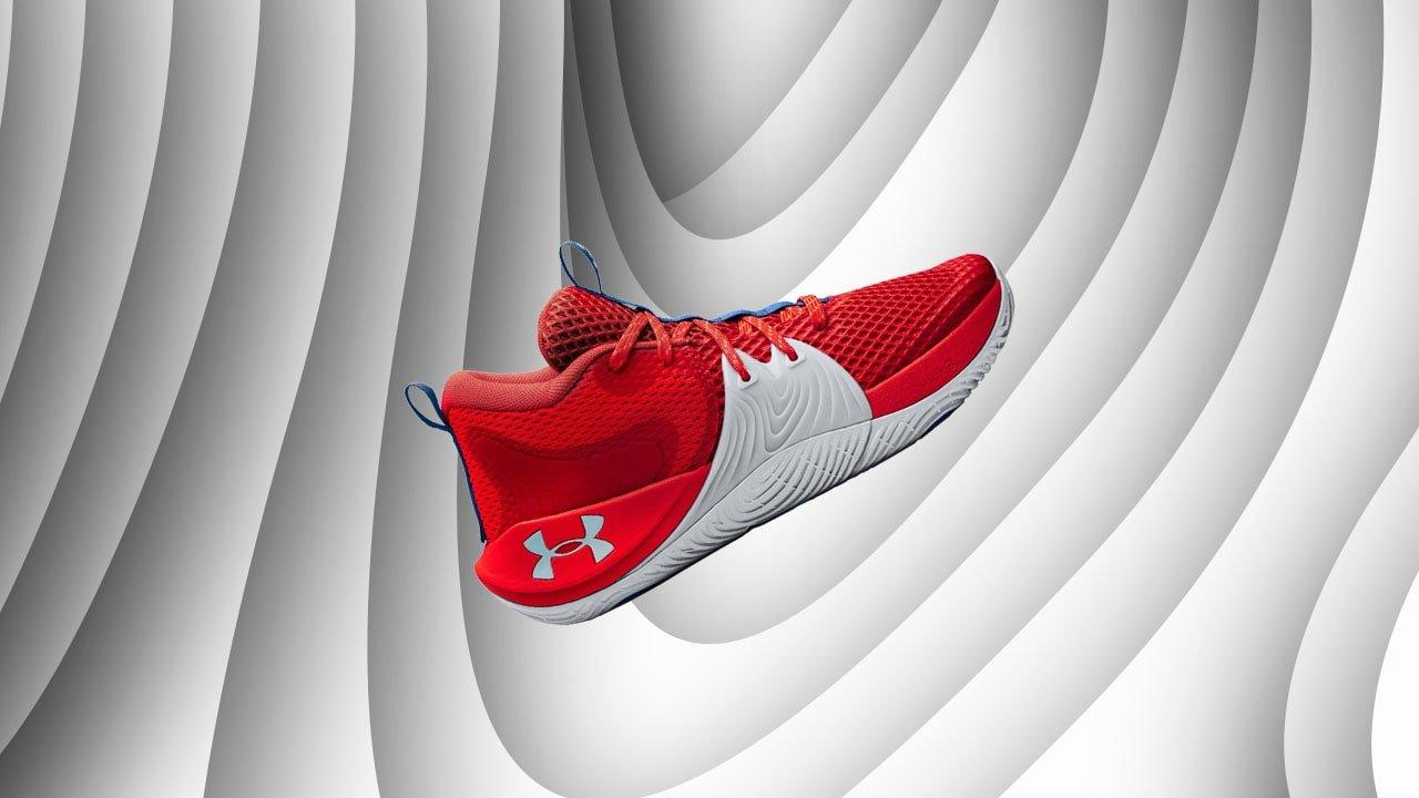 Versa Red/Halo Grey Under Armour Men's Embiid 1 Basketball Shoe 