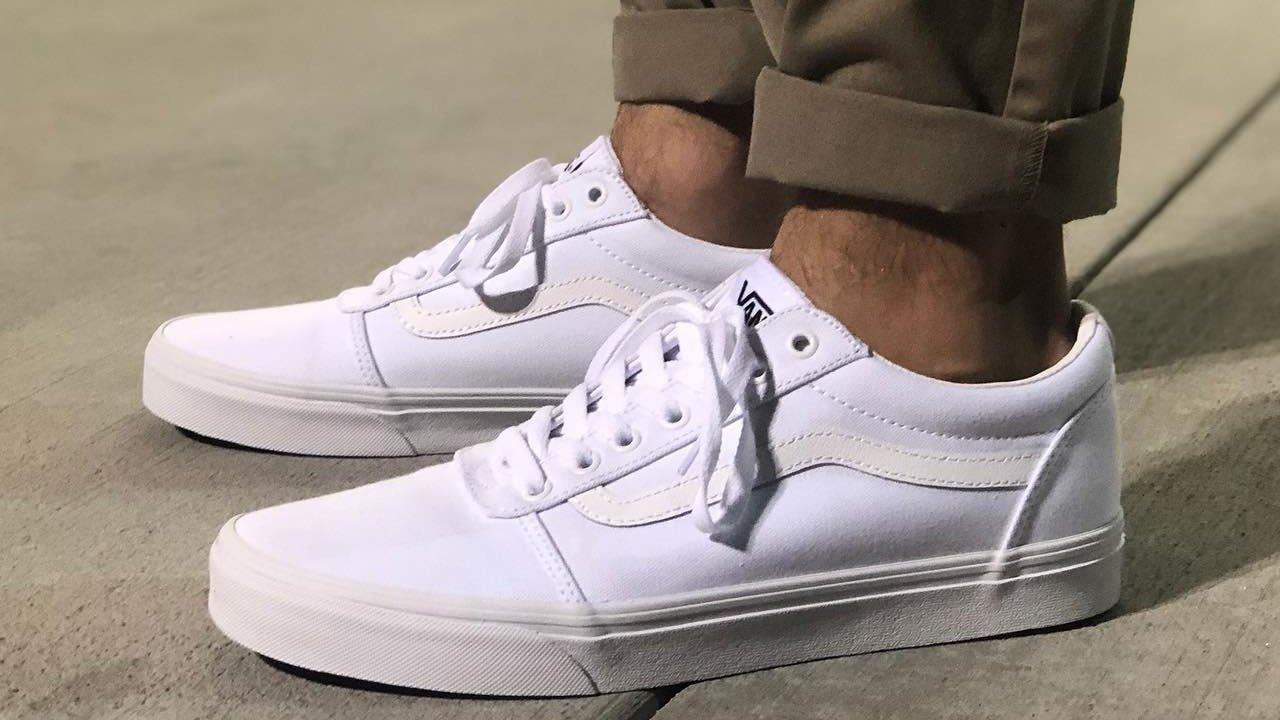 All white best sale lace vans