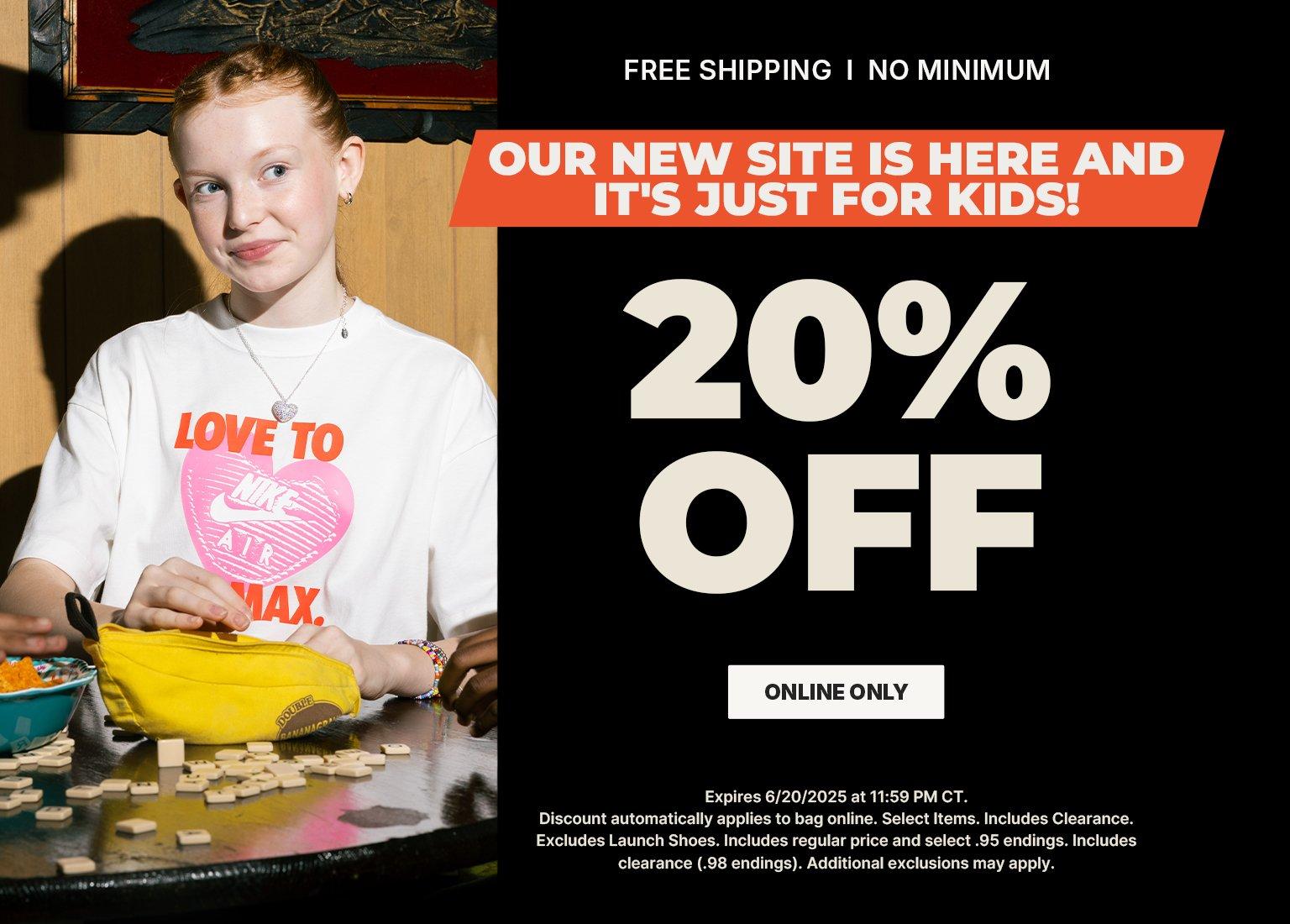 20% Off (No Minimum) Includes Clearance
